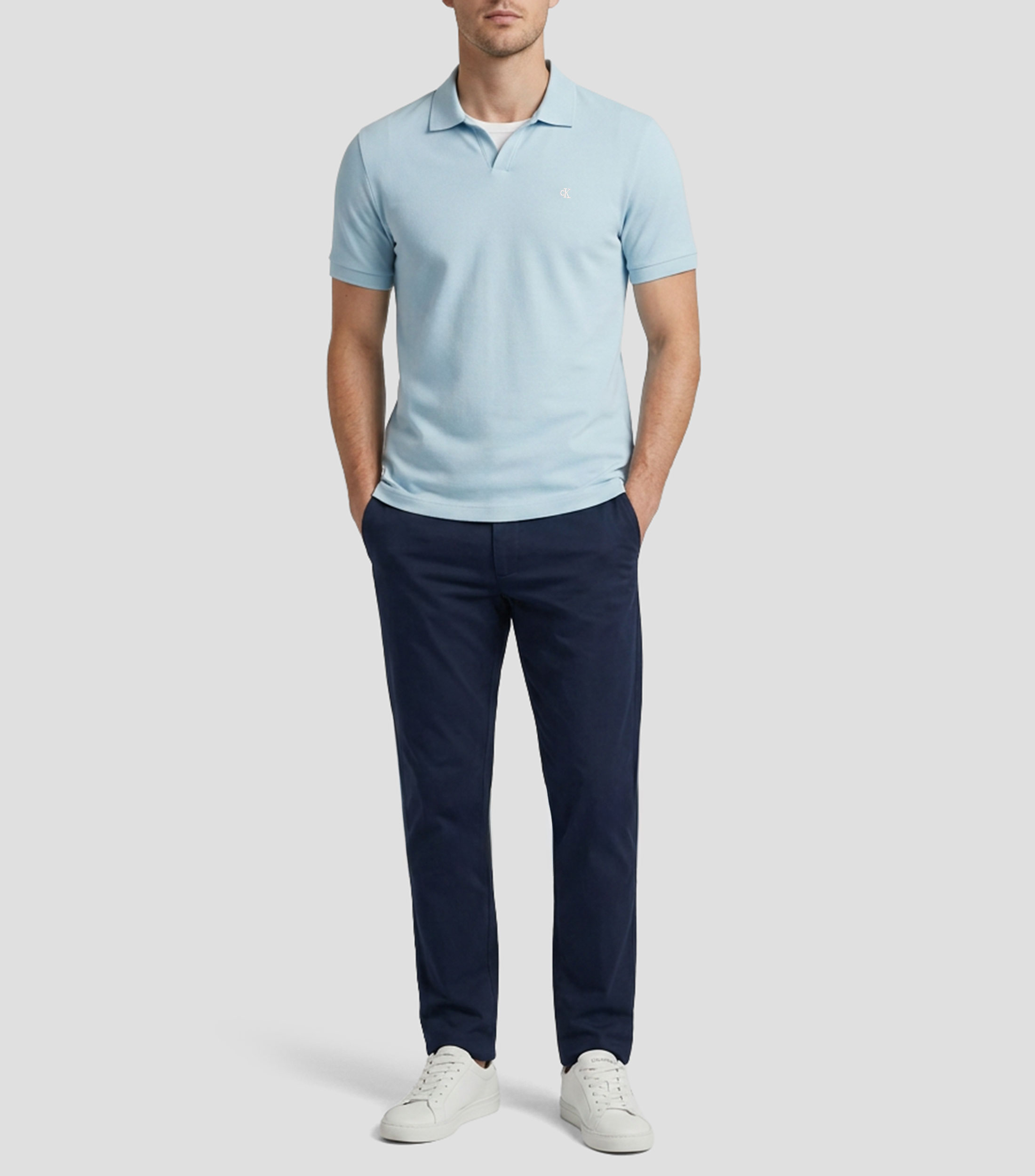 Playera tipo polo manga corta lisa Hombre