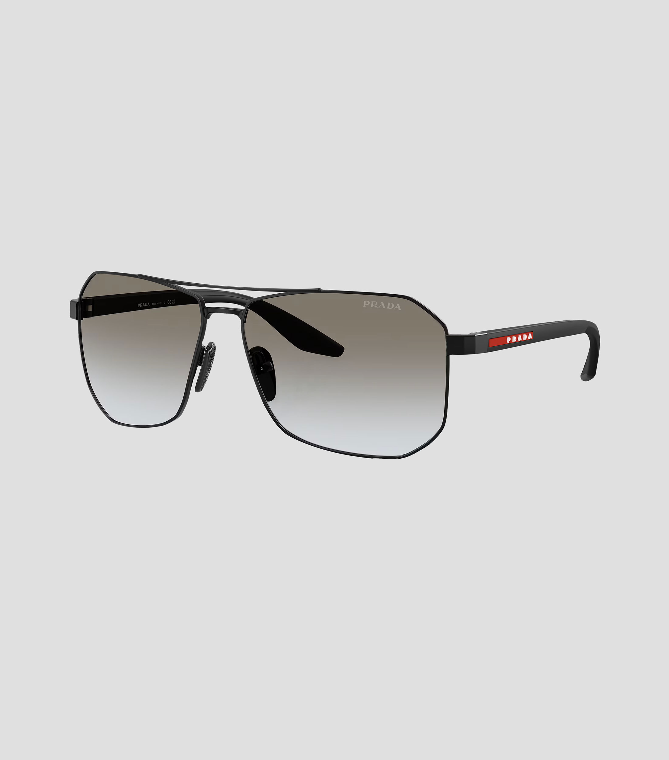 Lentes de sol Prada Línea Rossa rectangulares negro Mujer