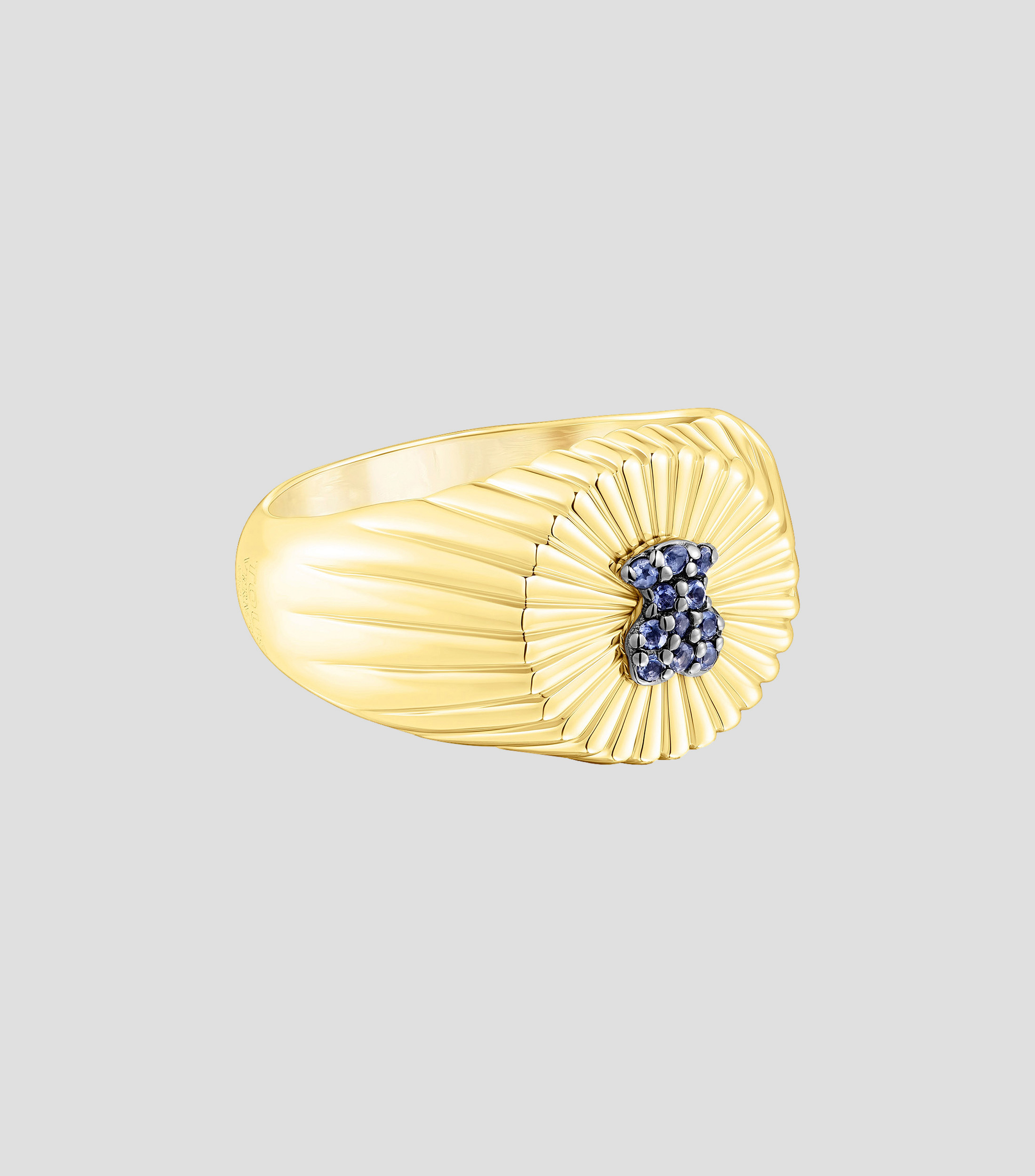 Anillo ancho Iris Motif con iolitas Mujer