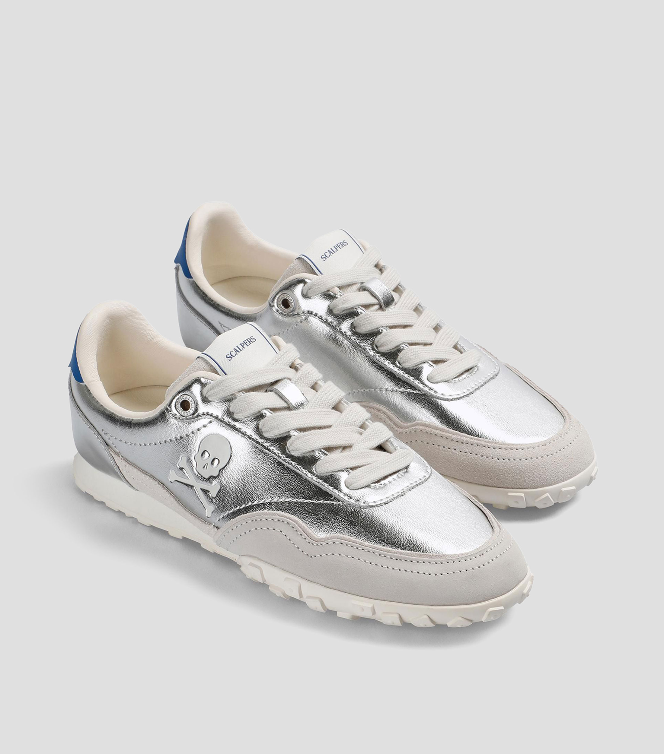 Tenis casuales en piel con logo Mujer