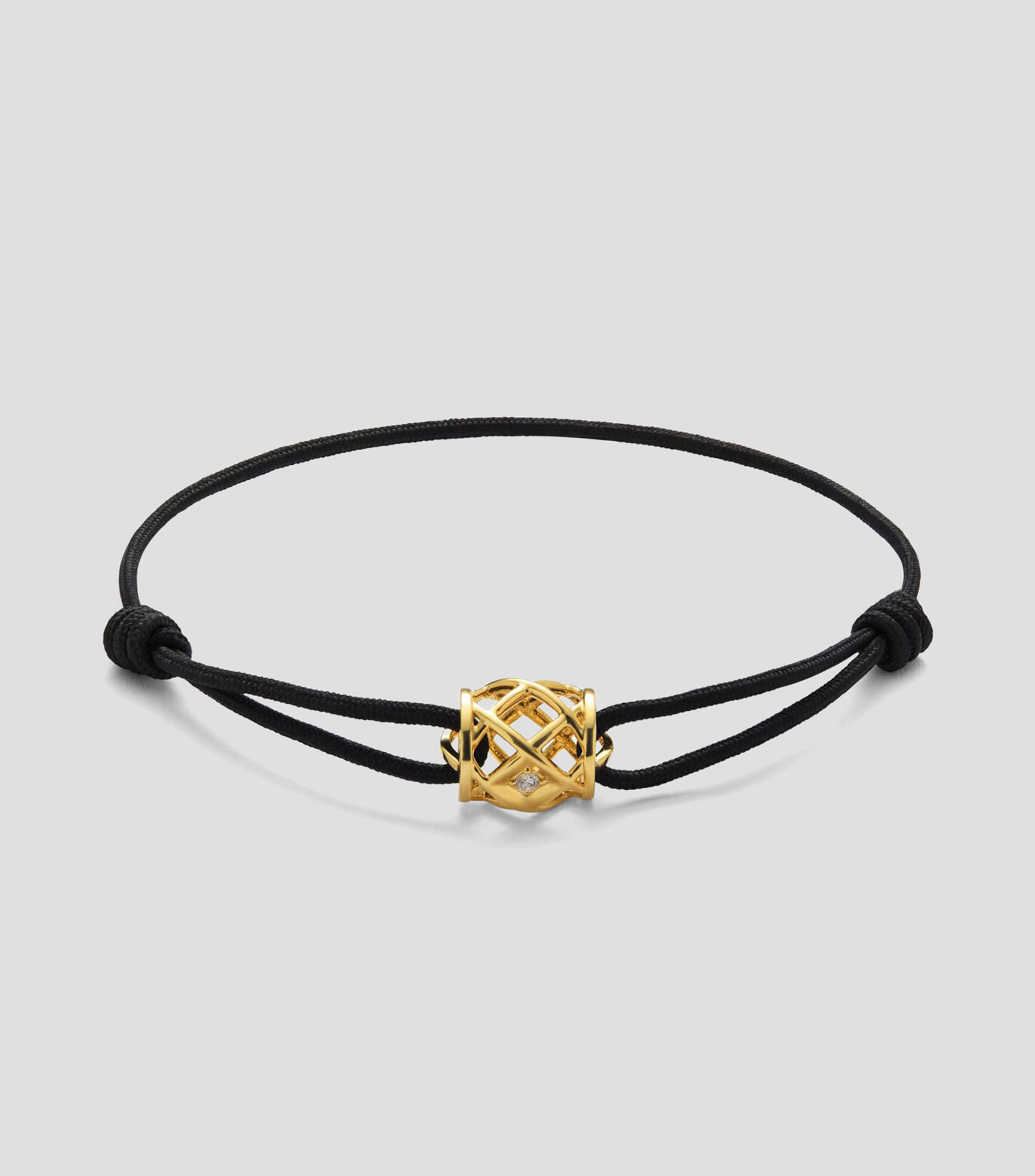 Pulsera con gran abalorio central en Oro amarillo de 18 Kilates y diamante blanco Mujer