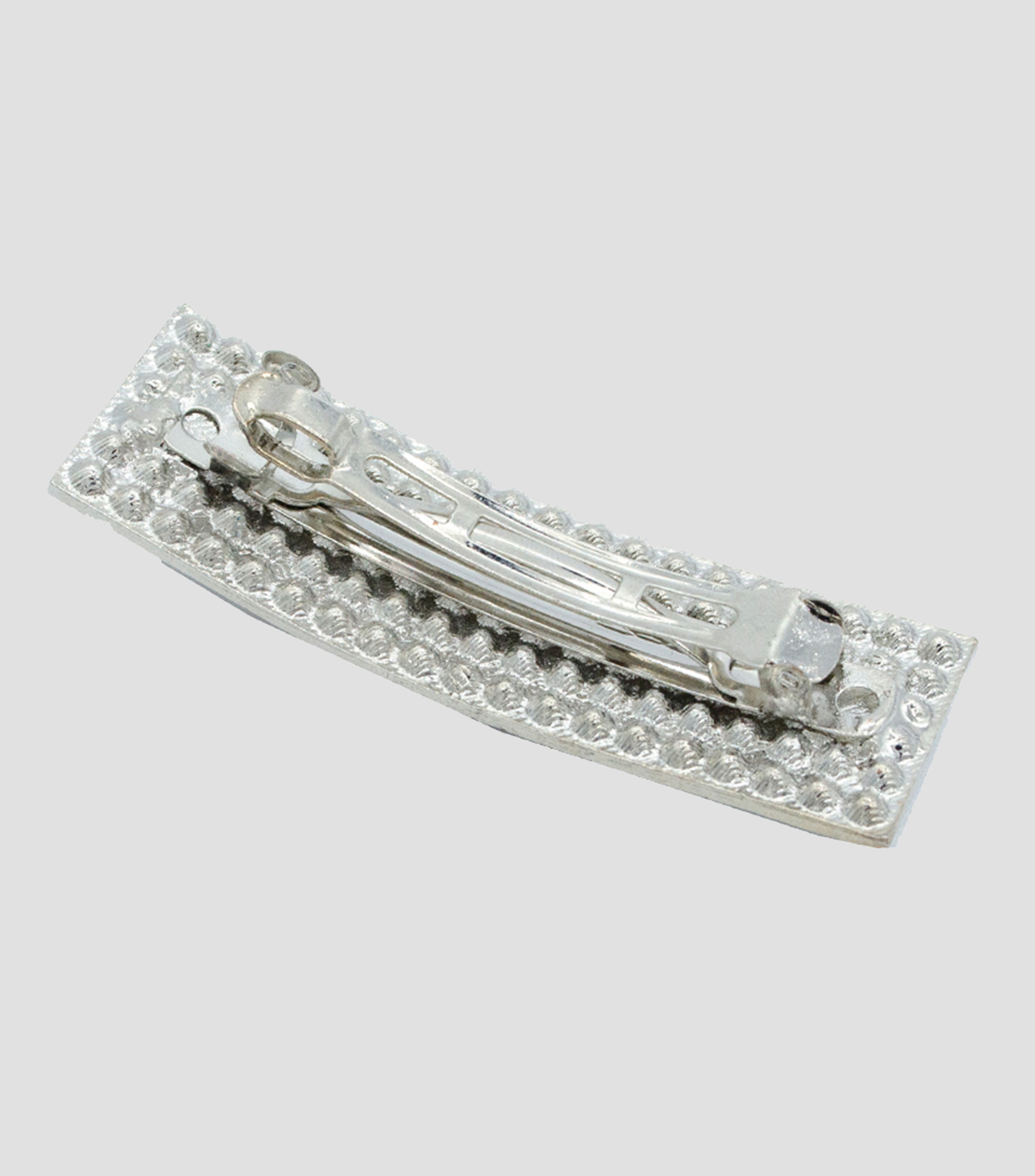 Pasador Metálico Plata Strass Mujer