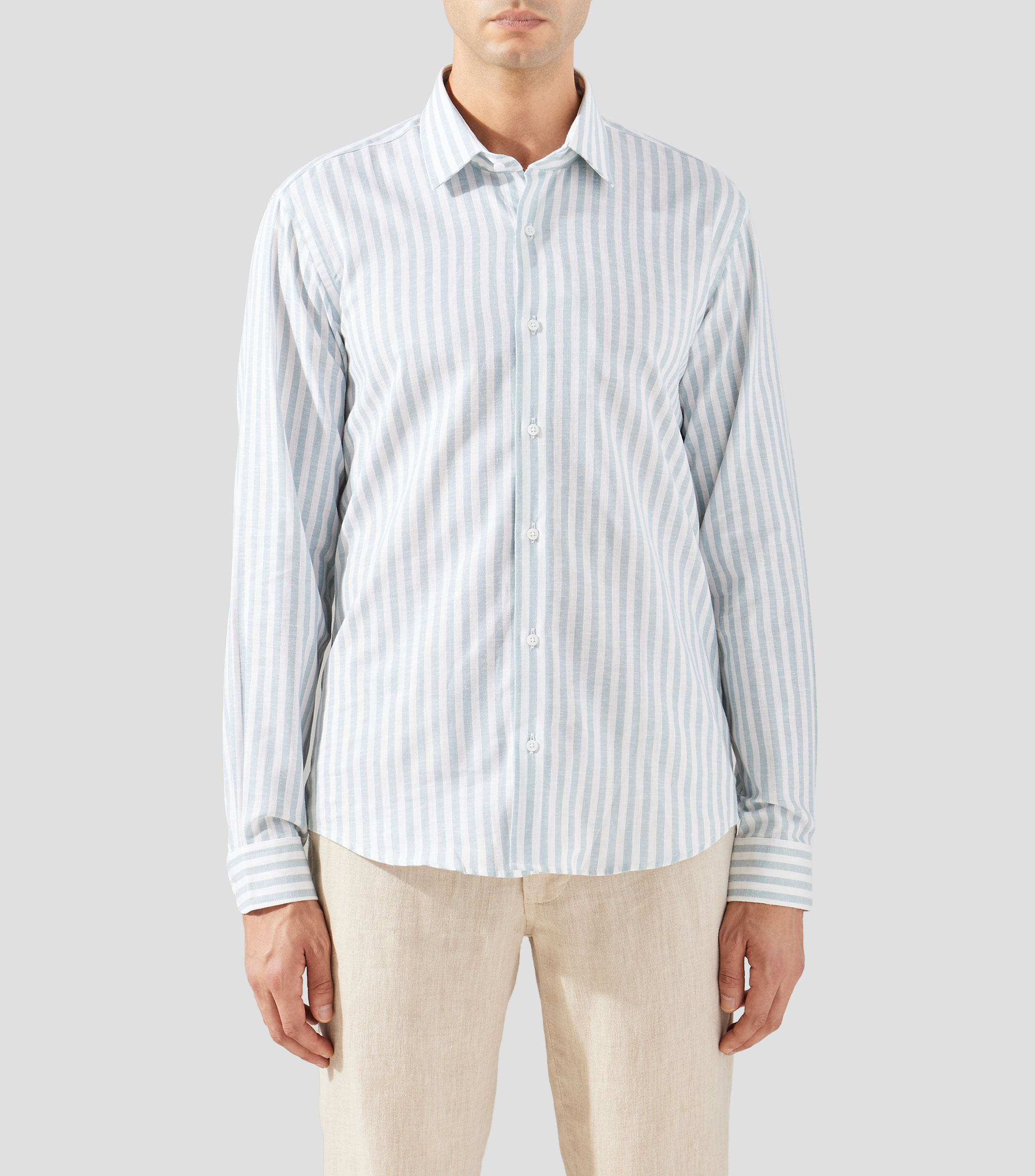 Camisa de rayas manga larga Hombre