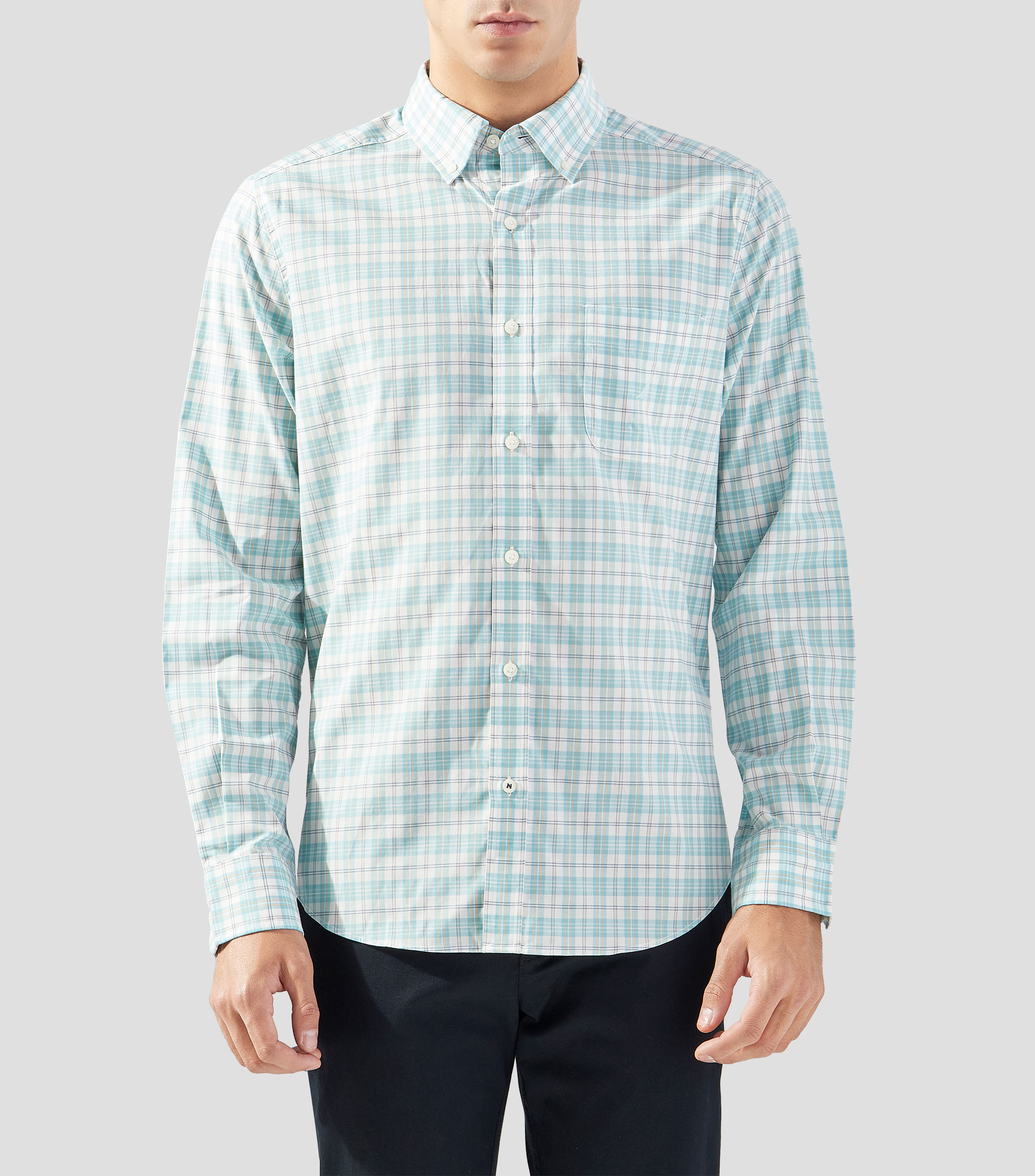 Camisa de cuadros con manga larga Hombre