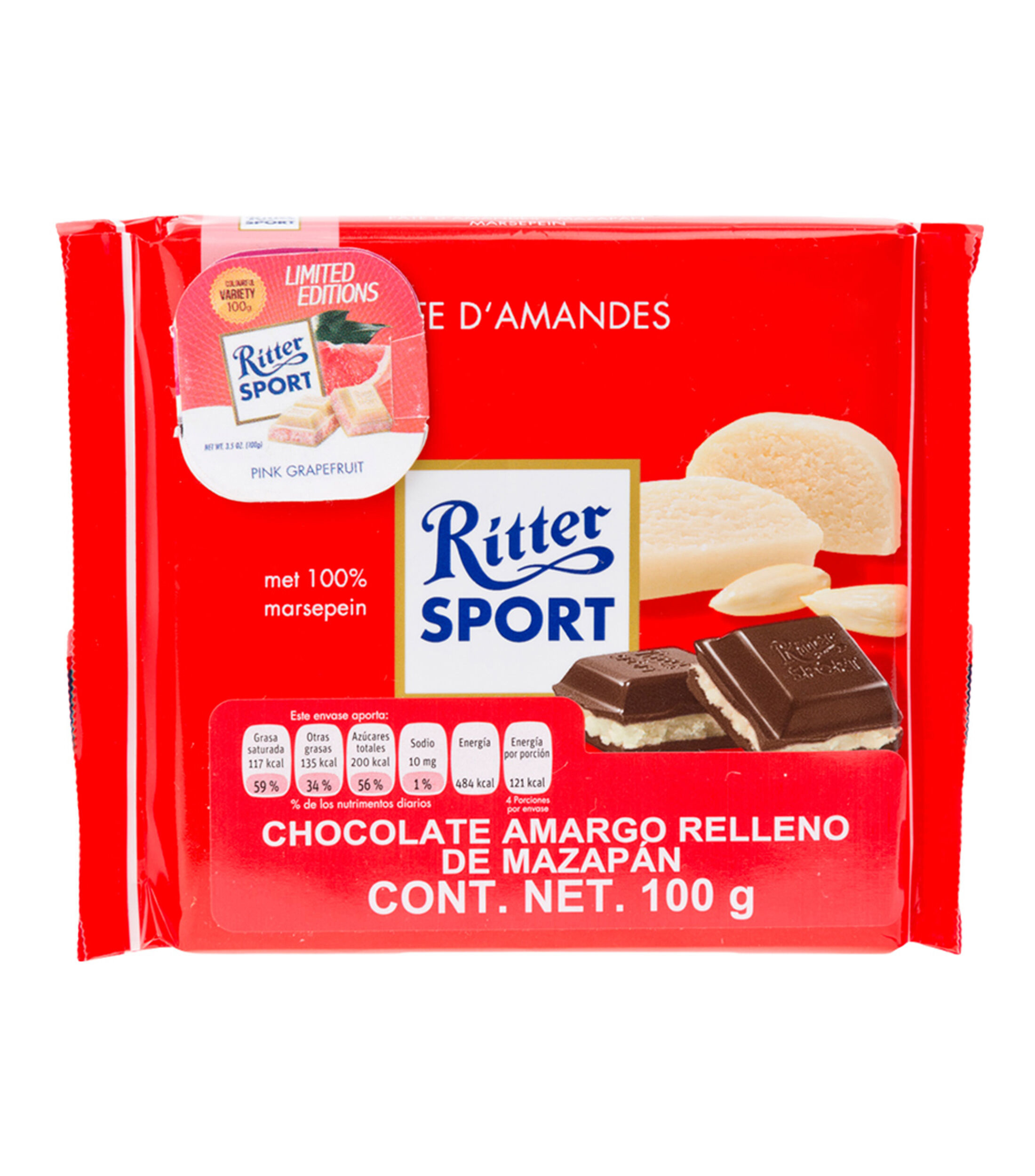 Chocolate Amargo Relleno de Mazapán. 100 g