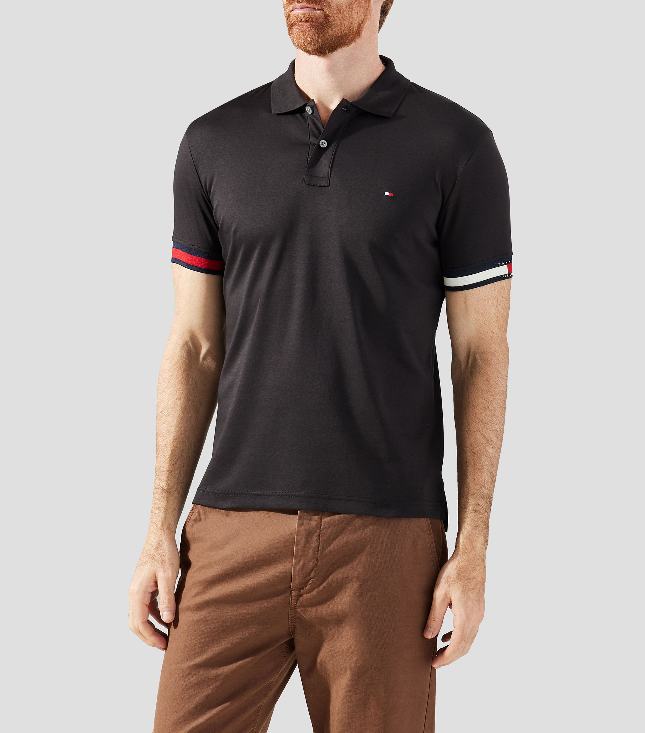 Playera tipo polo manga corta lisa Hombre
