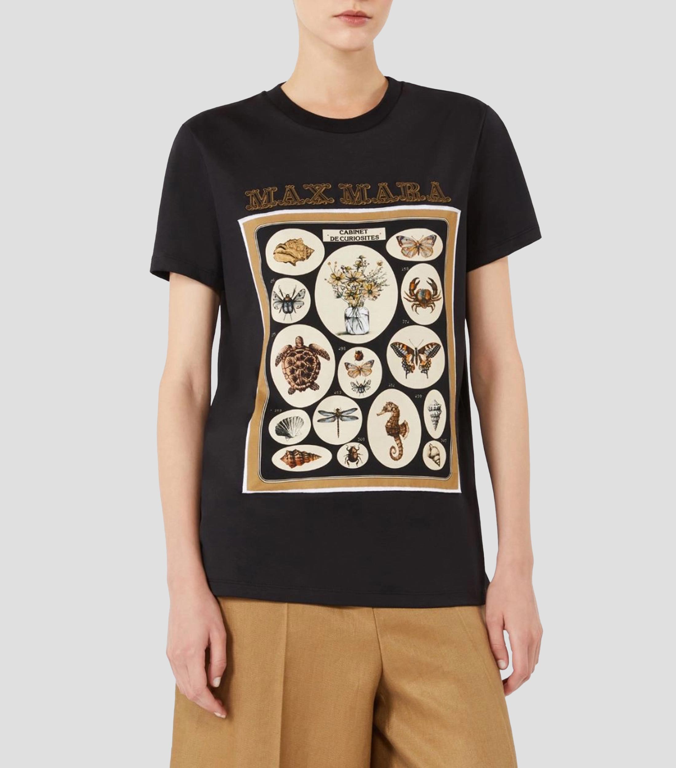 Playera de cuello redondo con manga corta estampada Mujer