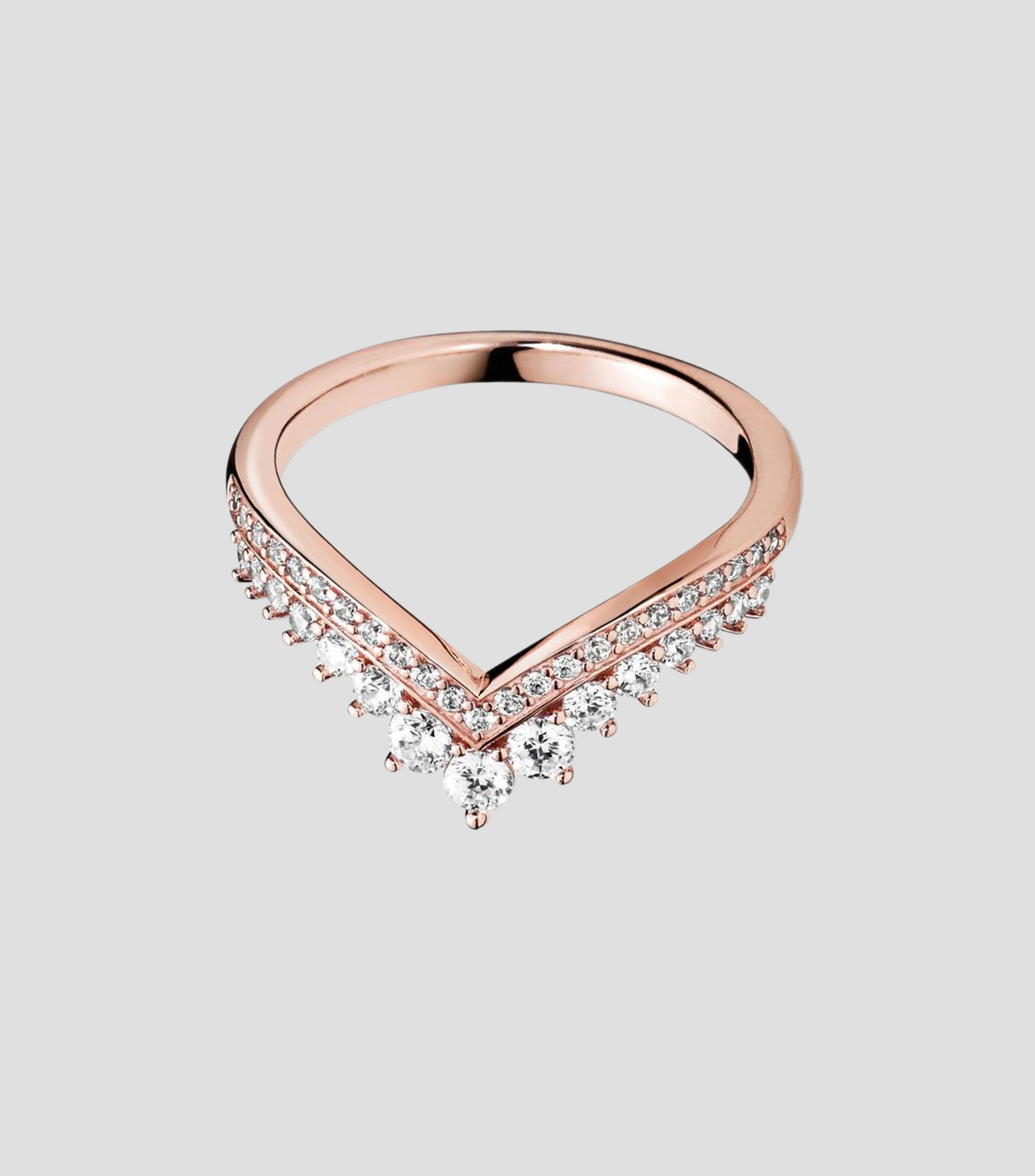Anillo en chapa de oro rosa 14 Kilates con incrustaciones decorativas Mujer Talla: 60