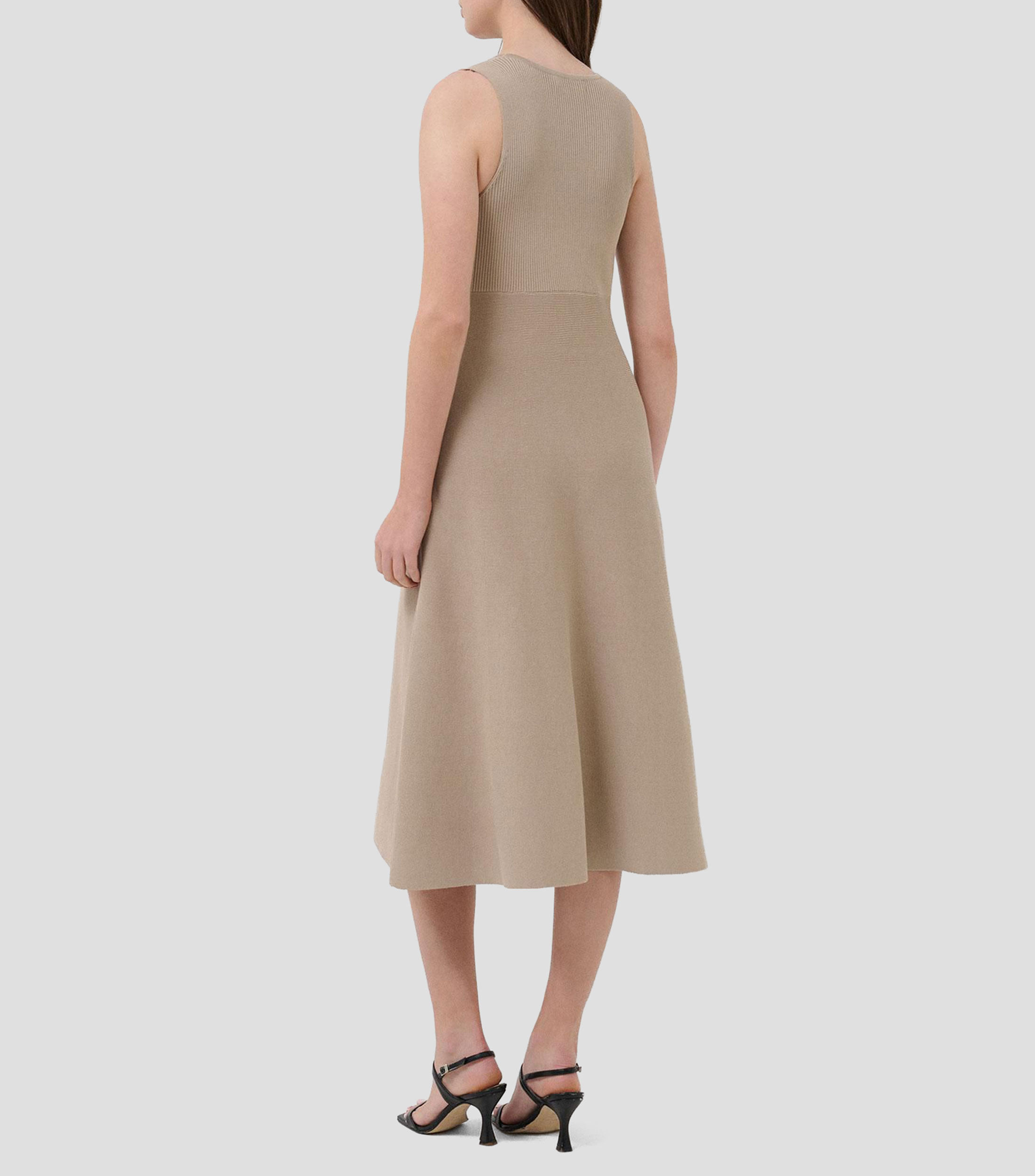 Vestido midi liso Mujer