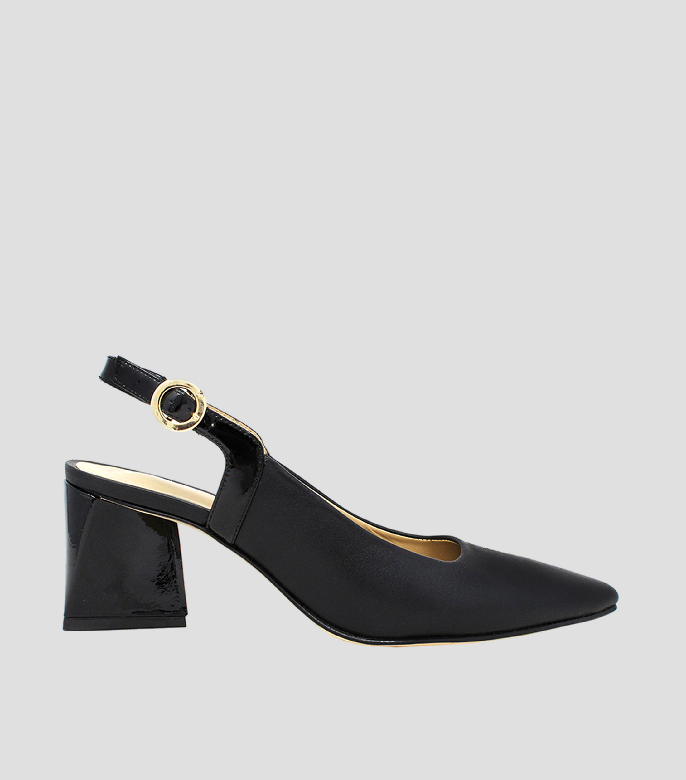Zapatillas slingback con tacón bajo en triángulo Mujer