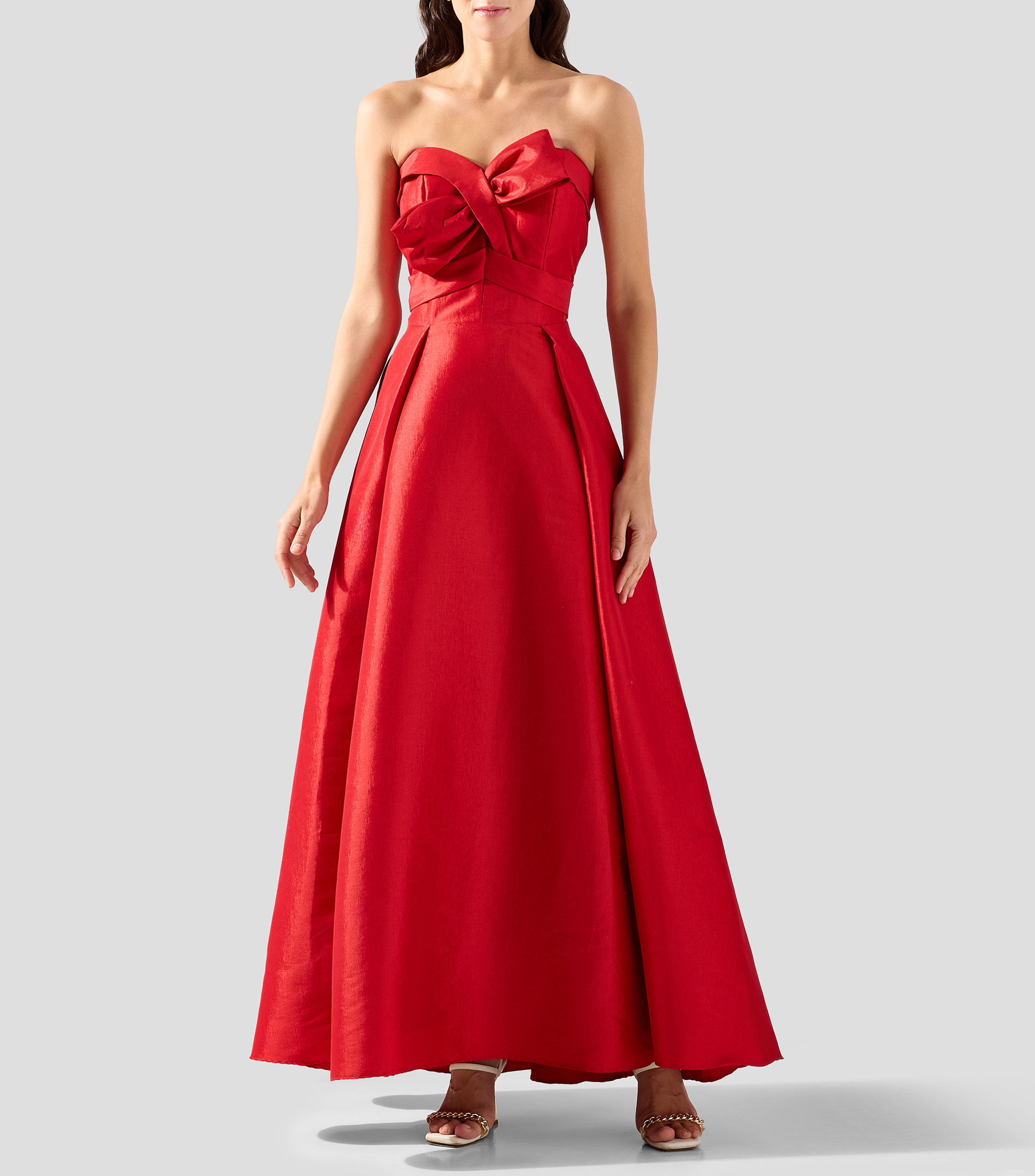 Vestido de fiesta largo liso Mujer