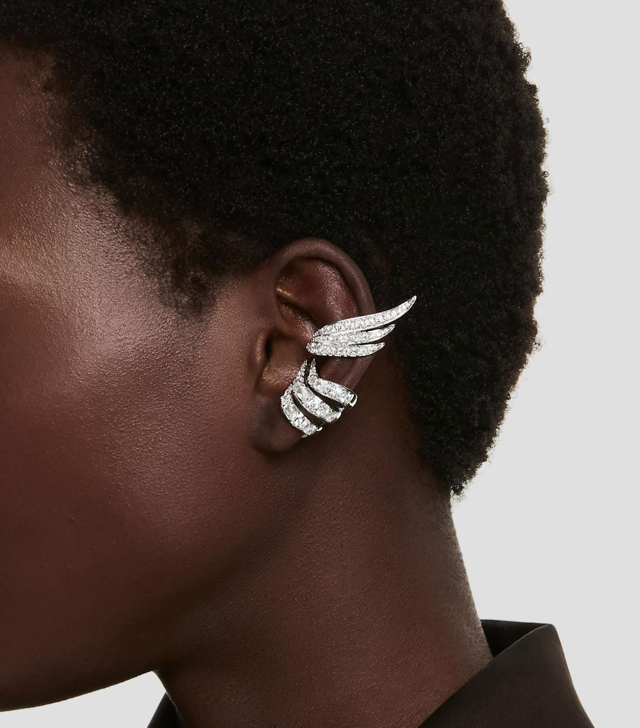 Aretes en forma de alas con cristales transparentes Vienna Mujer