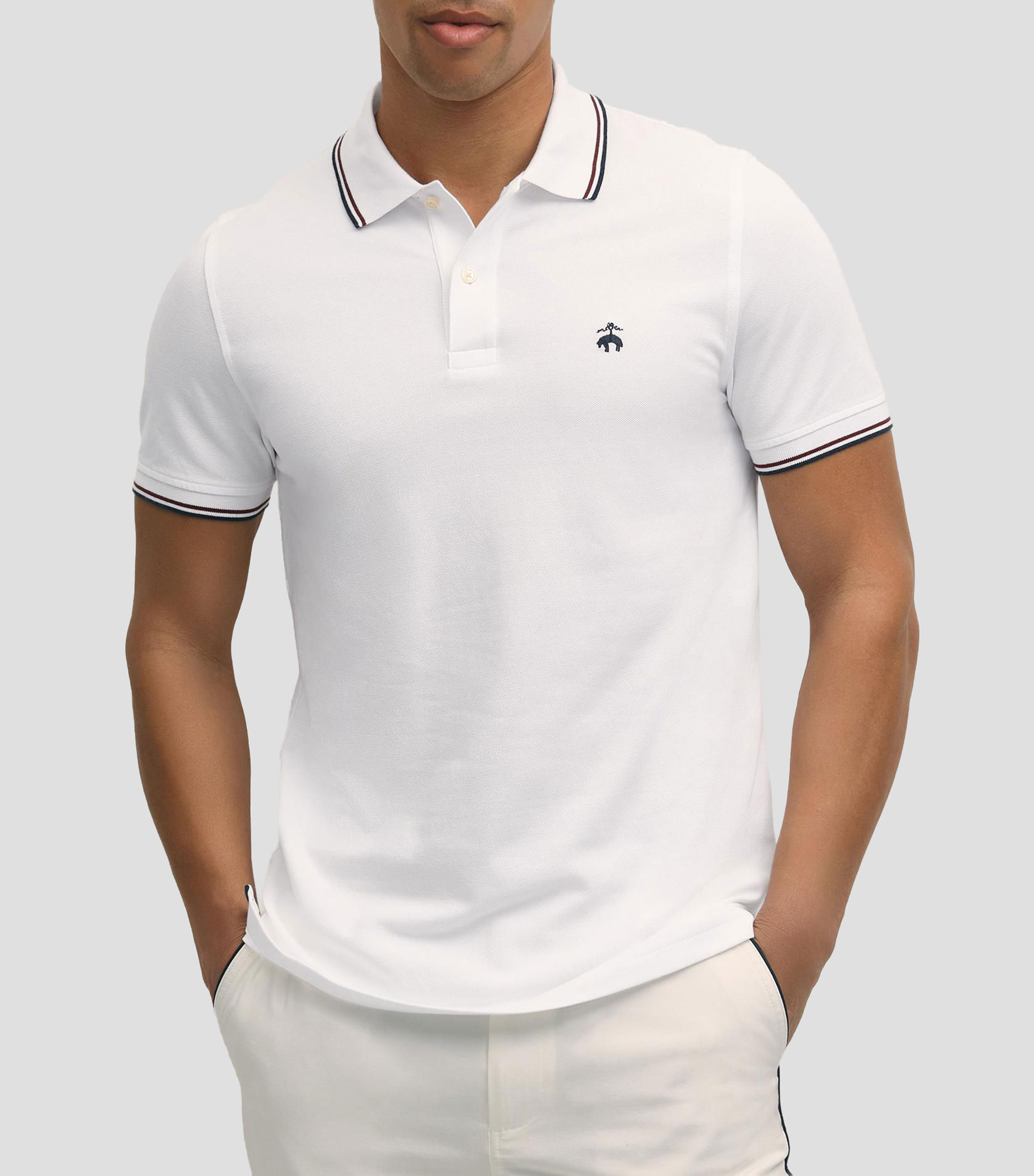 Playera tipo polo manga corta lisa Hombre