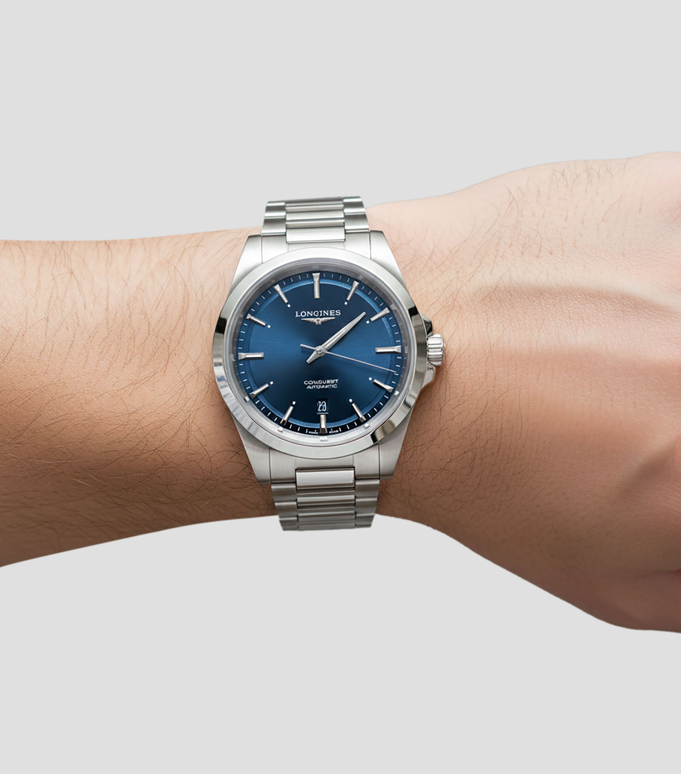 Reloj para Hombre Conquest casual plateado, azul