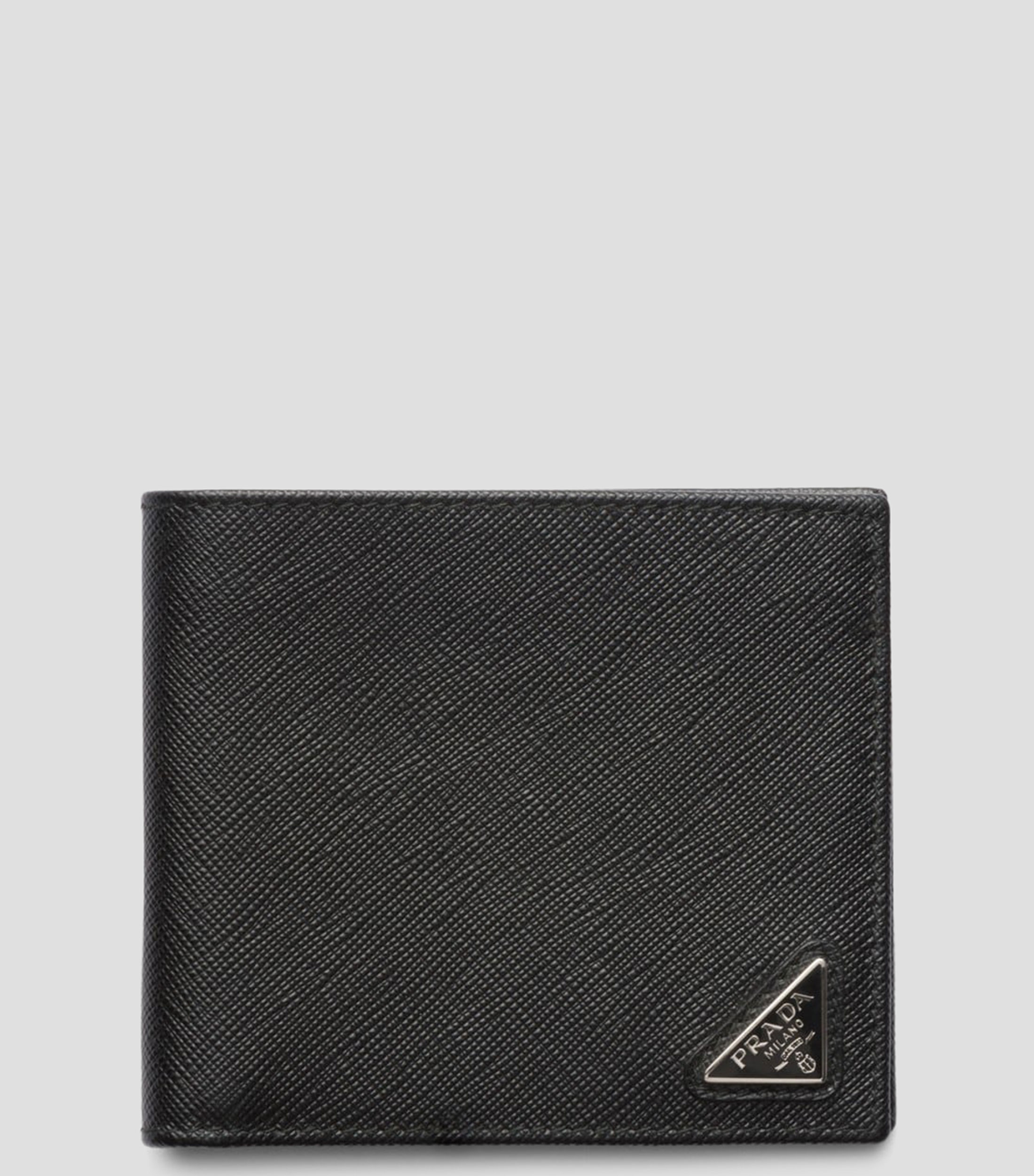Cartera bifold en piel Saffiano fantasía Hombre