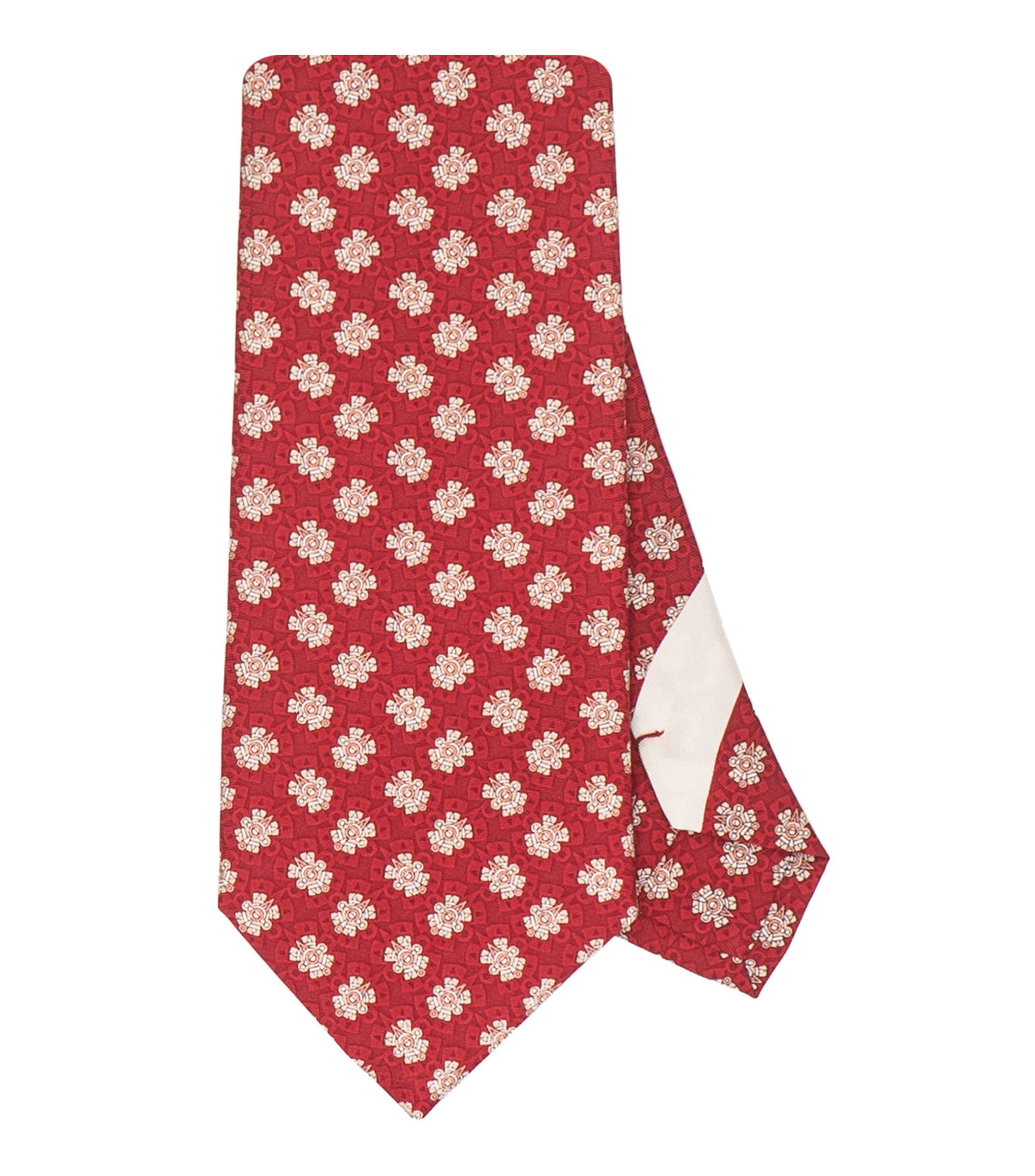 Corbata ancha en seda Ollin rojo claro