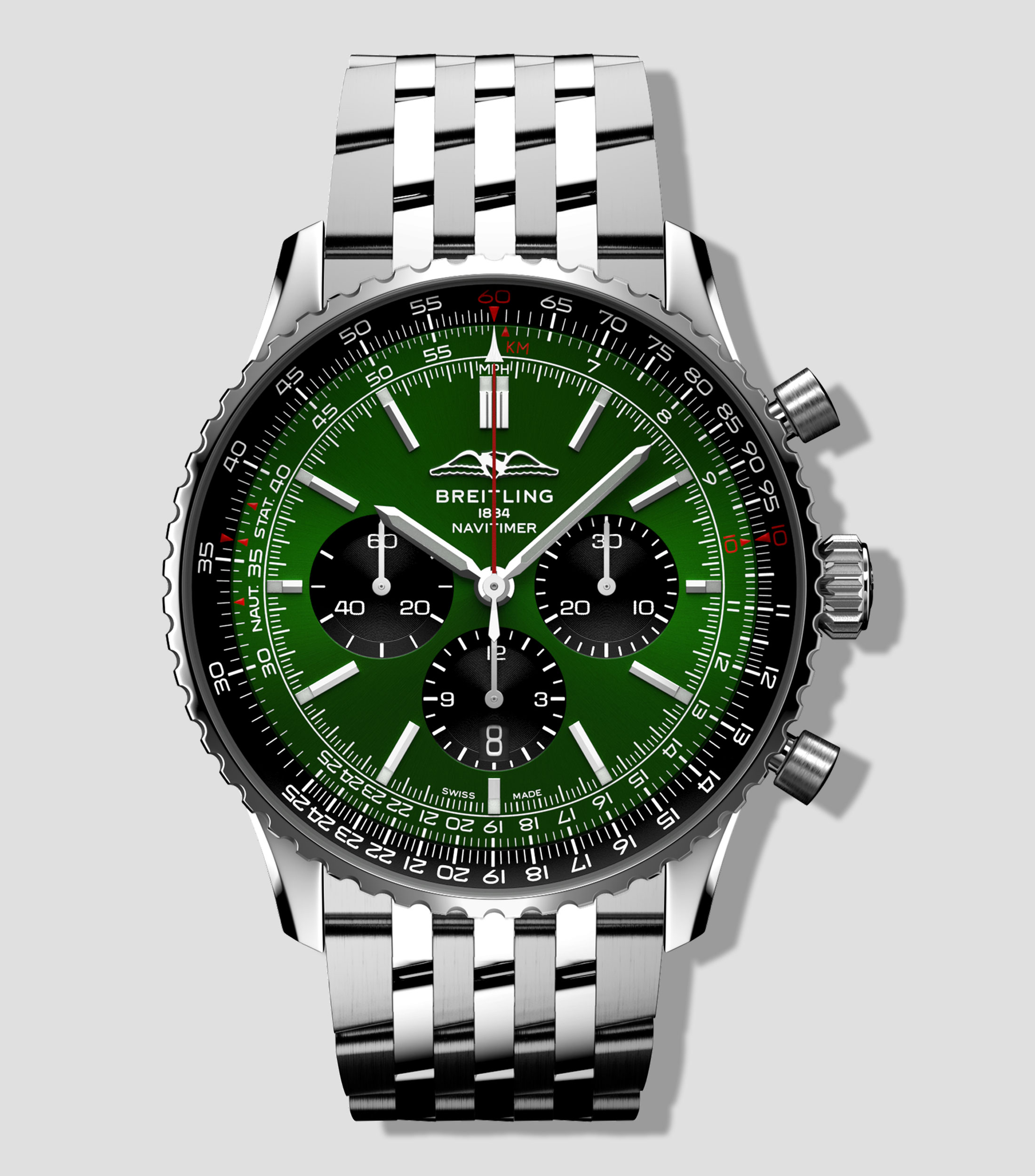 Reloj para Hombre Navitimer B01 Chronograph casual, plateado