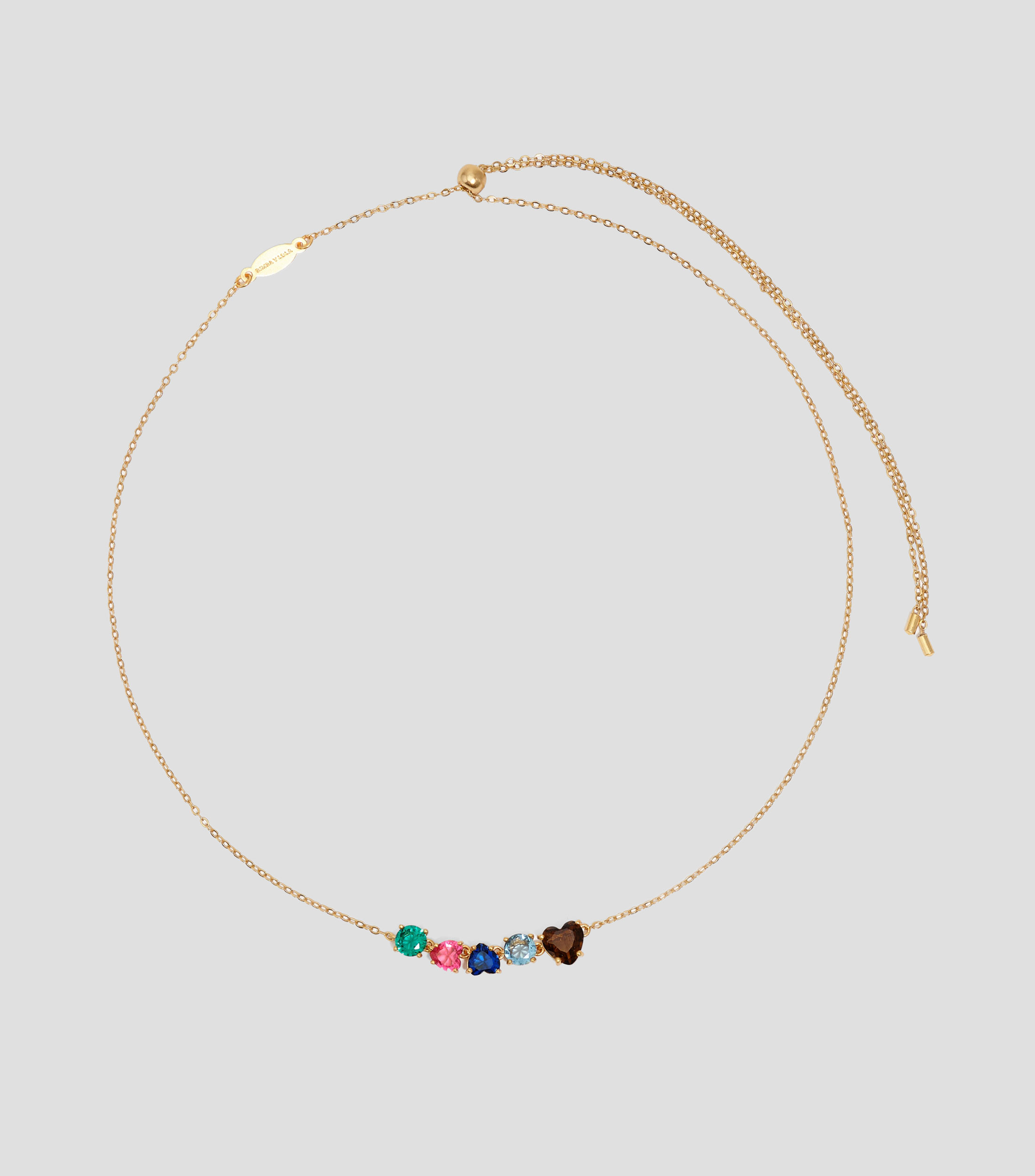 Collar cristales y cadena dorado Mujer