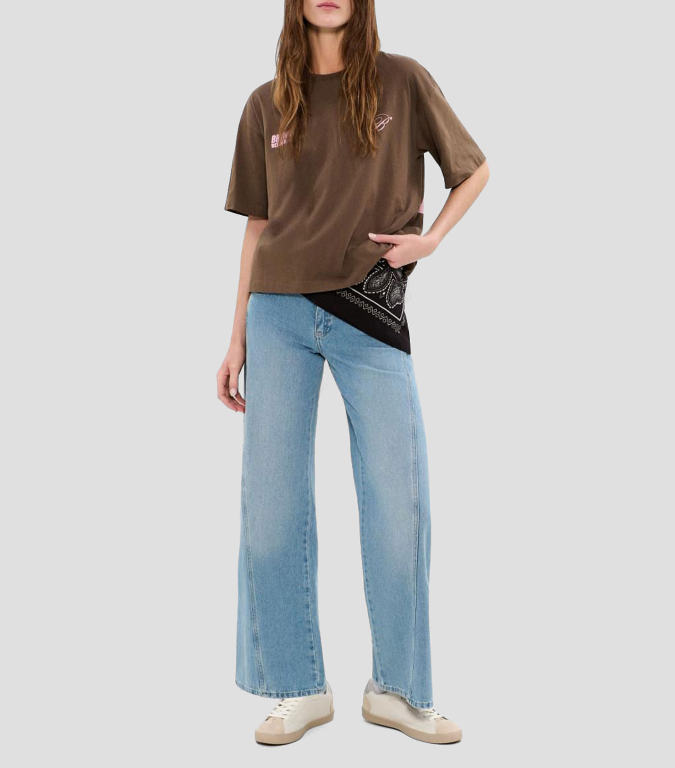 Playera cuello redondo manga corta liso Mujer