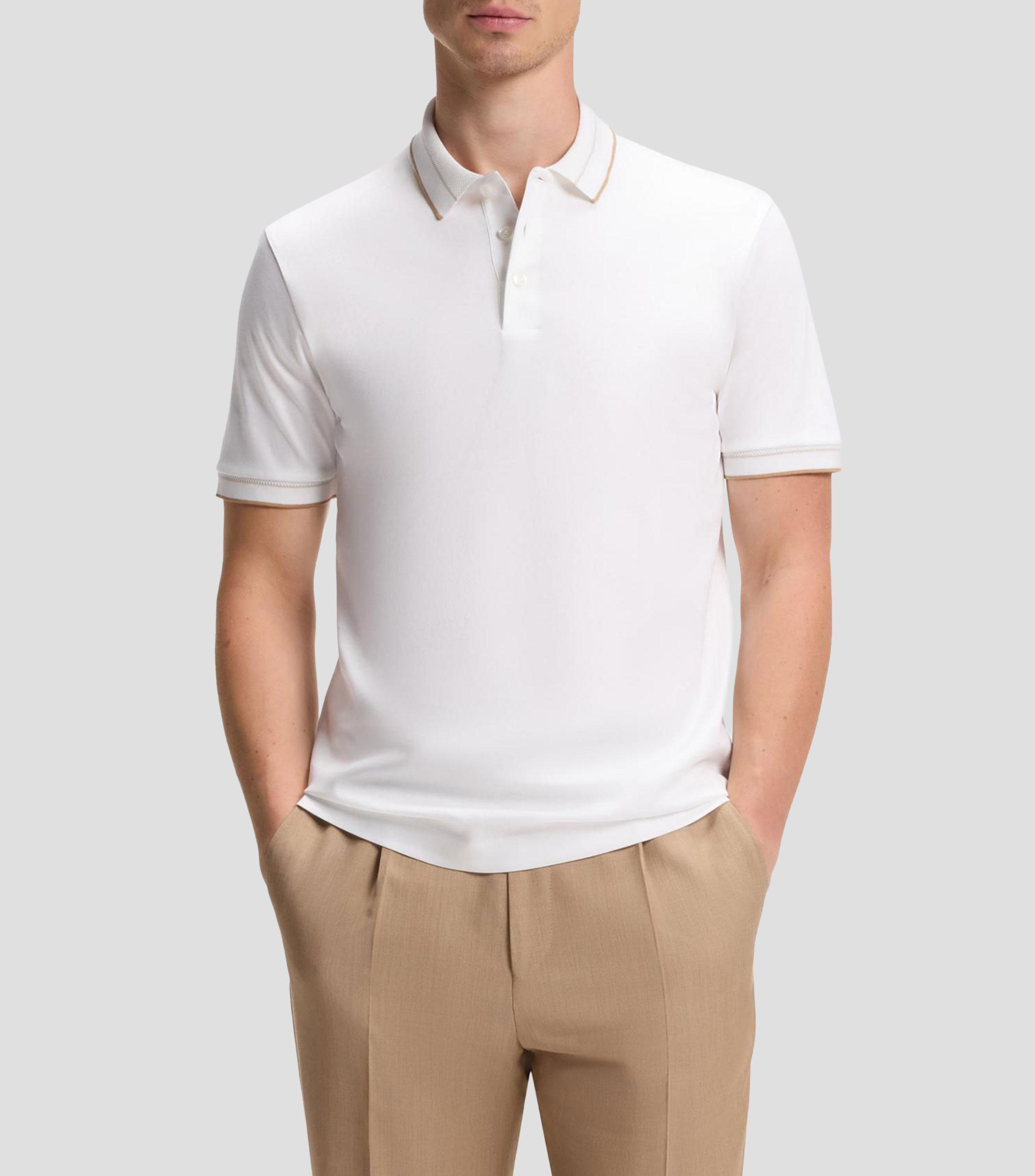 Player tipo polo slim de algodón mercerizado Hombre