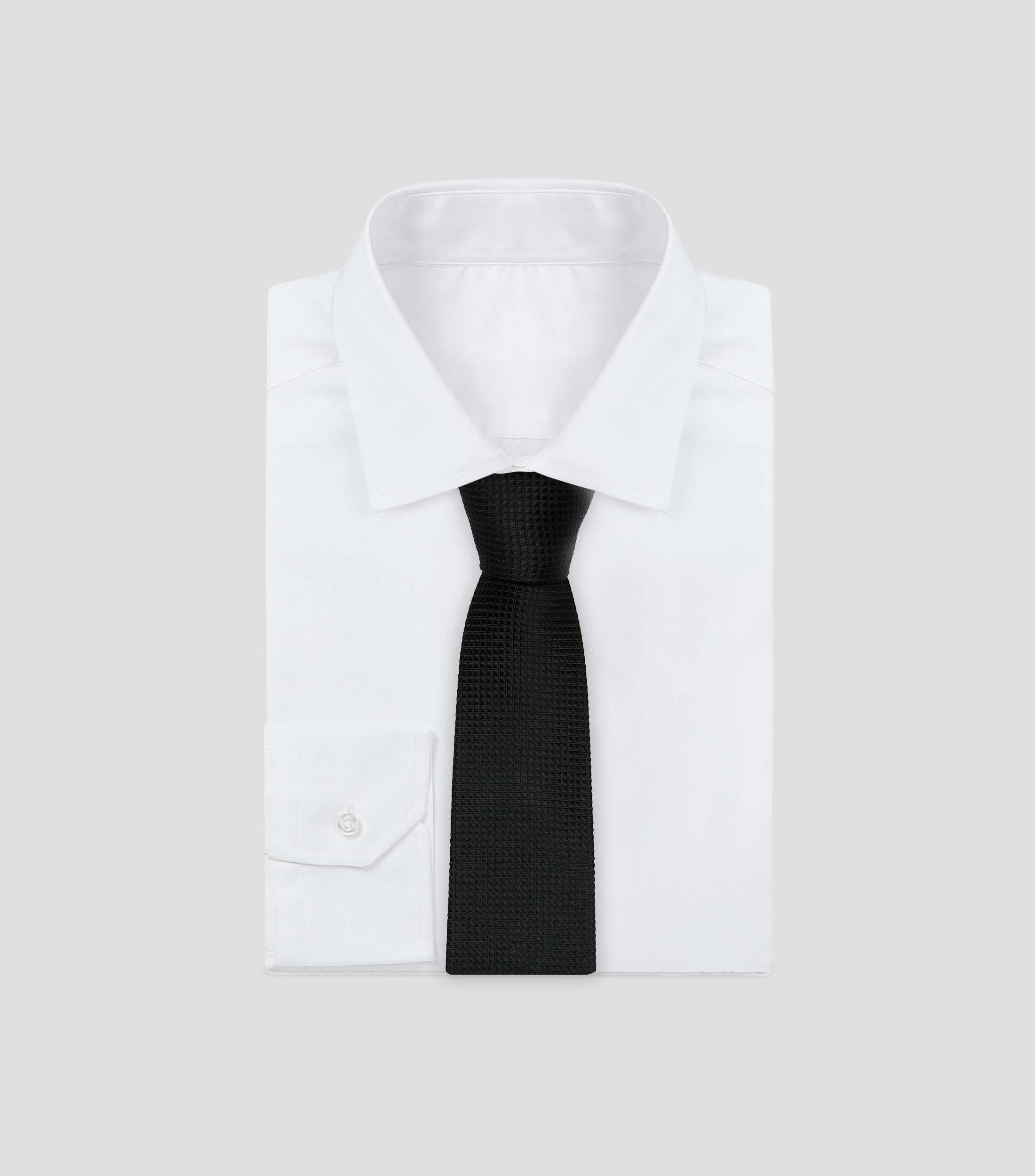 Corbata ancha en seda negro lisa Brera