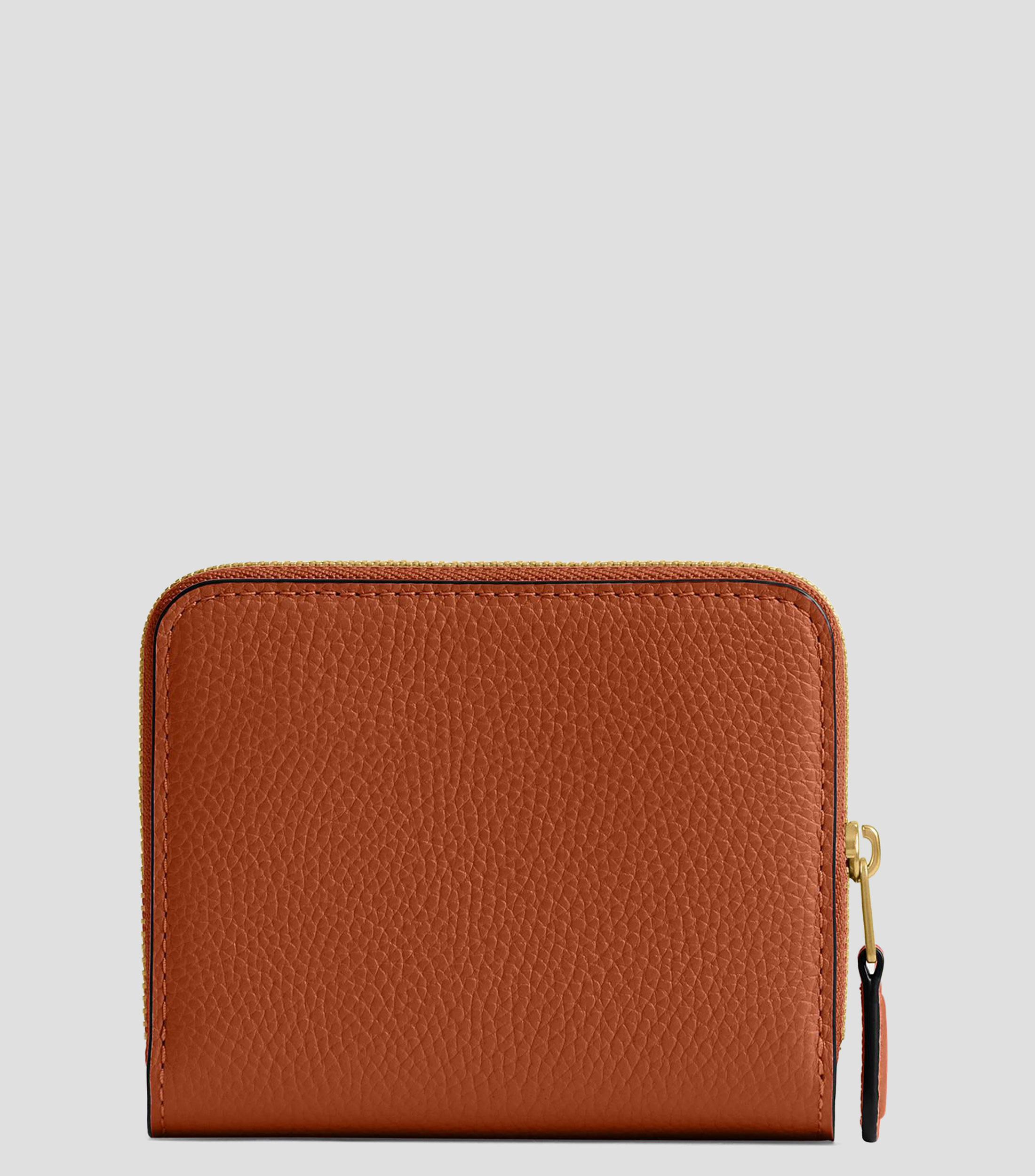 Cartera bifold café en piel Billfold lisa Mujer