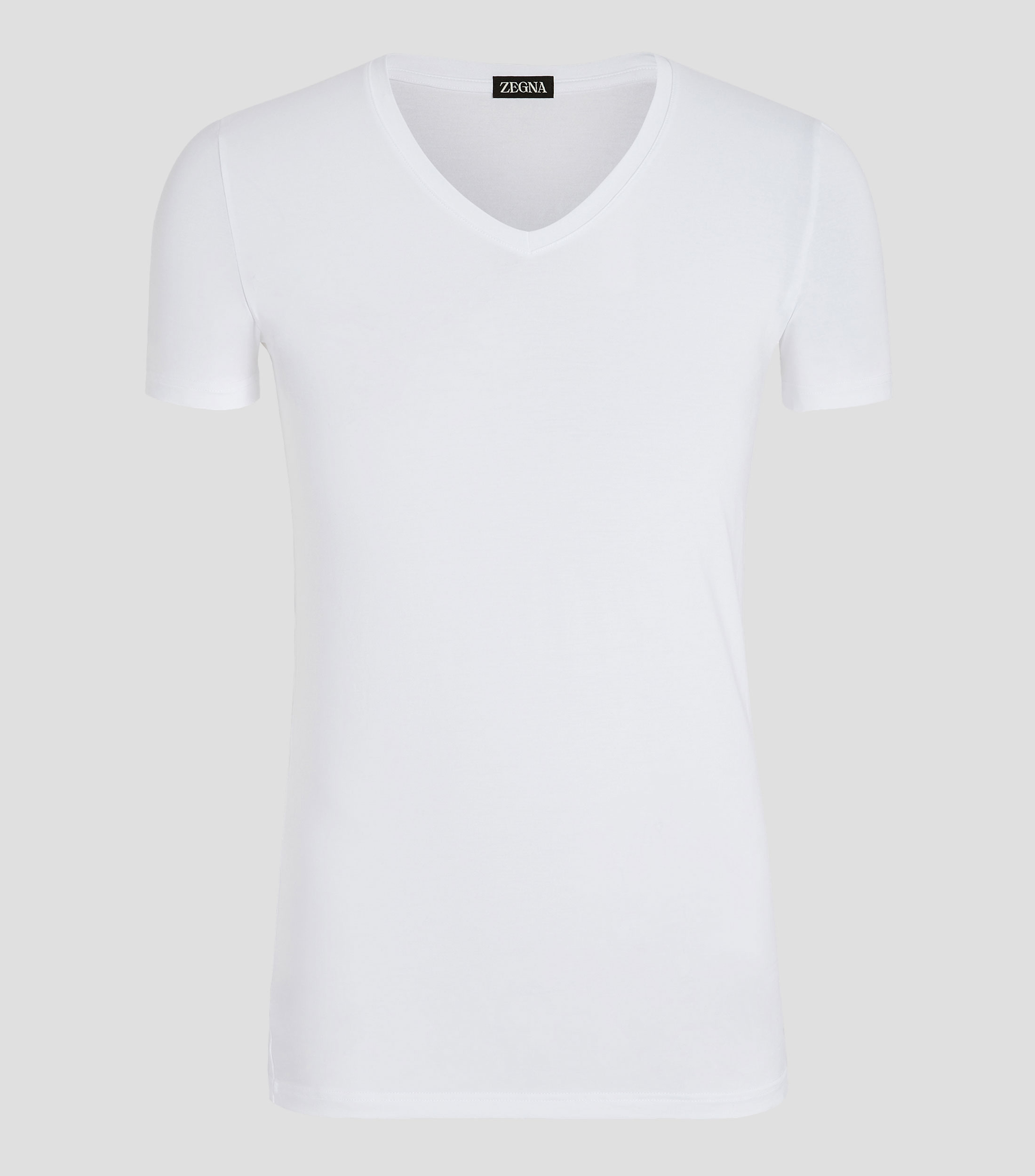 Playera cuello V de manga corta lisa Hombre