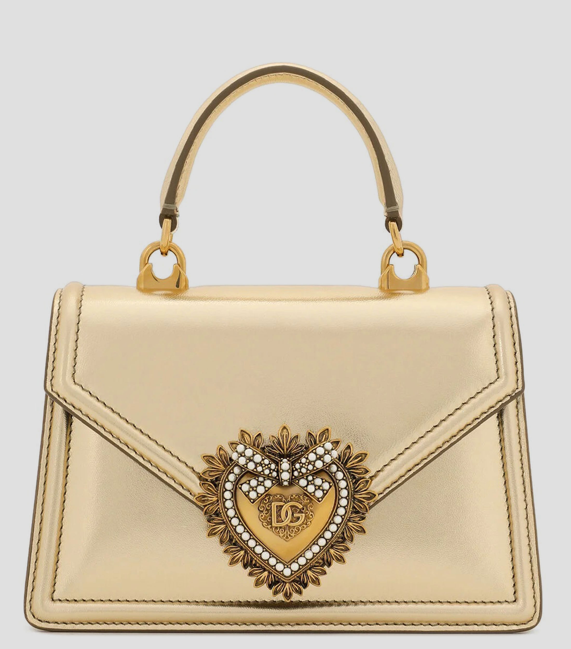 Bolsa pequeña satchel en piel Devotion metalizada Mujer