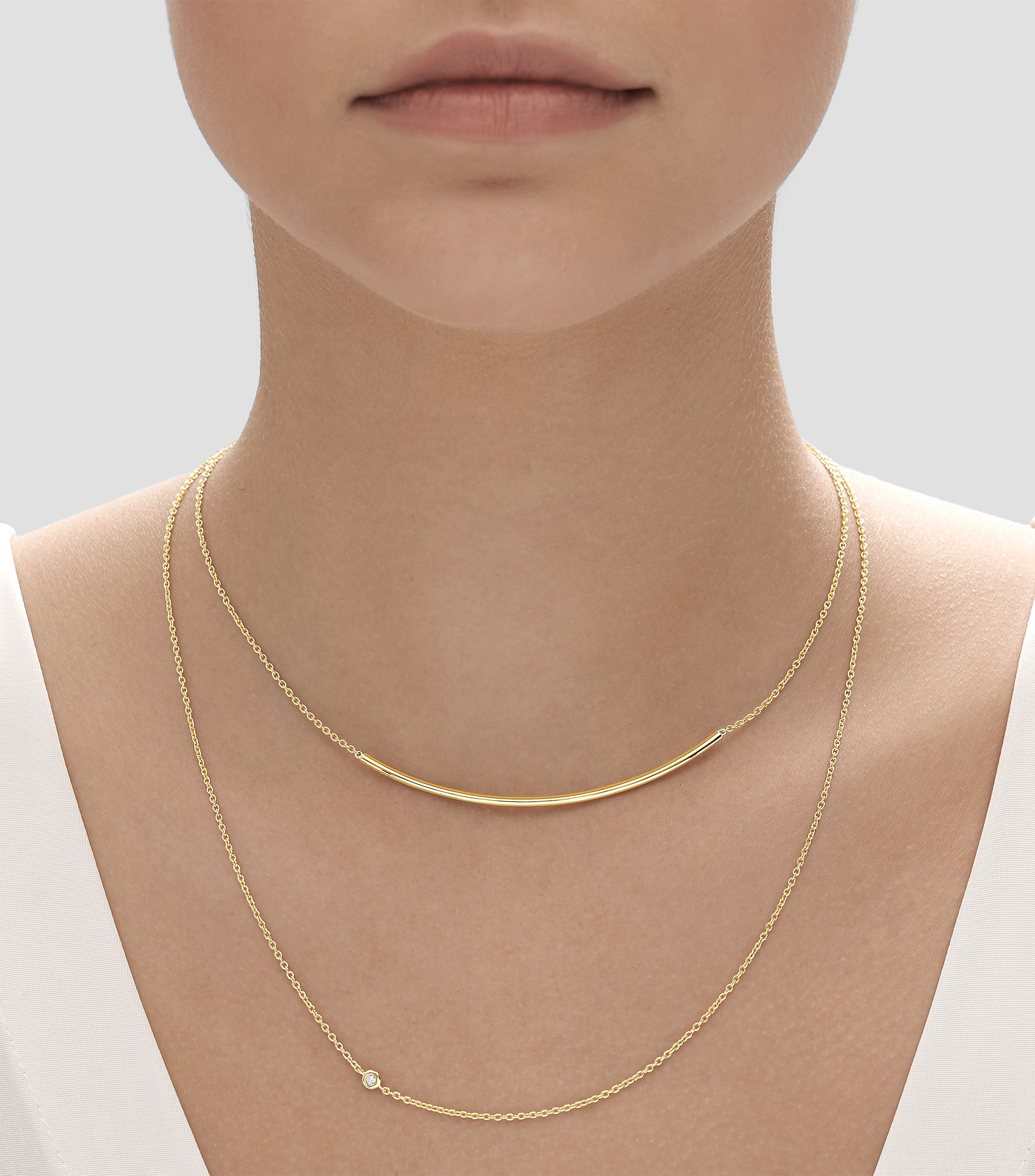 Collar en oro amarillo 18 Kilates con diamantes Mujer