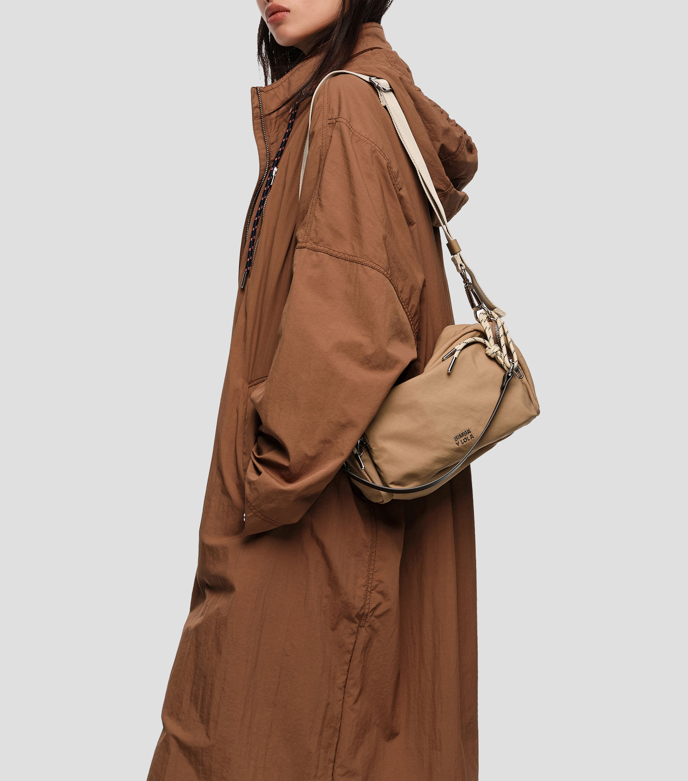 Bolsa crossbody mediana pocket camel Mujer