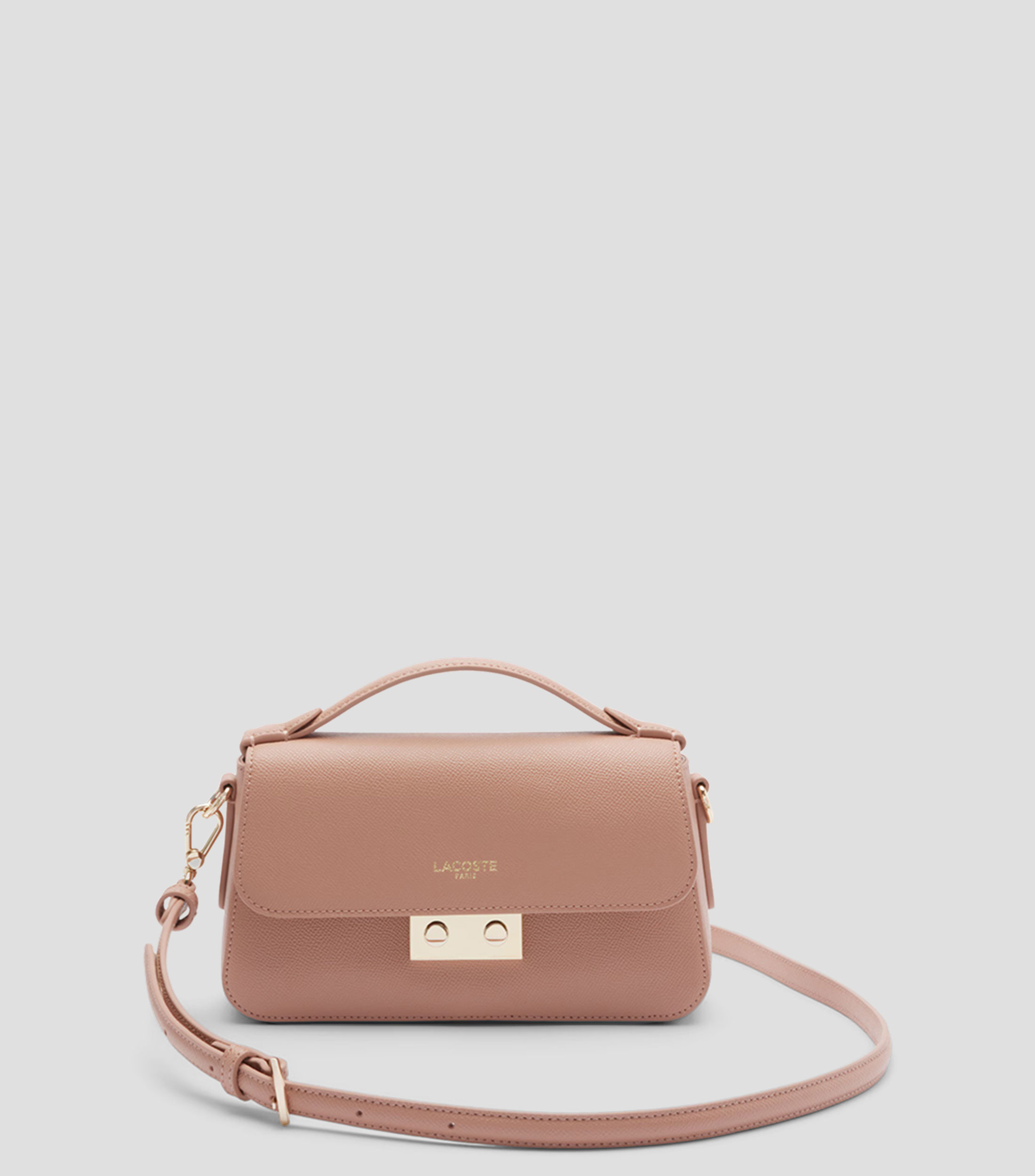 Bolsa crossbody lisa con detalle texturizado Mujer