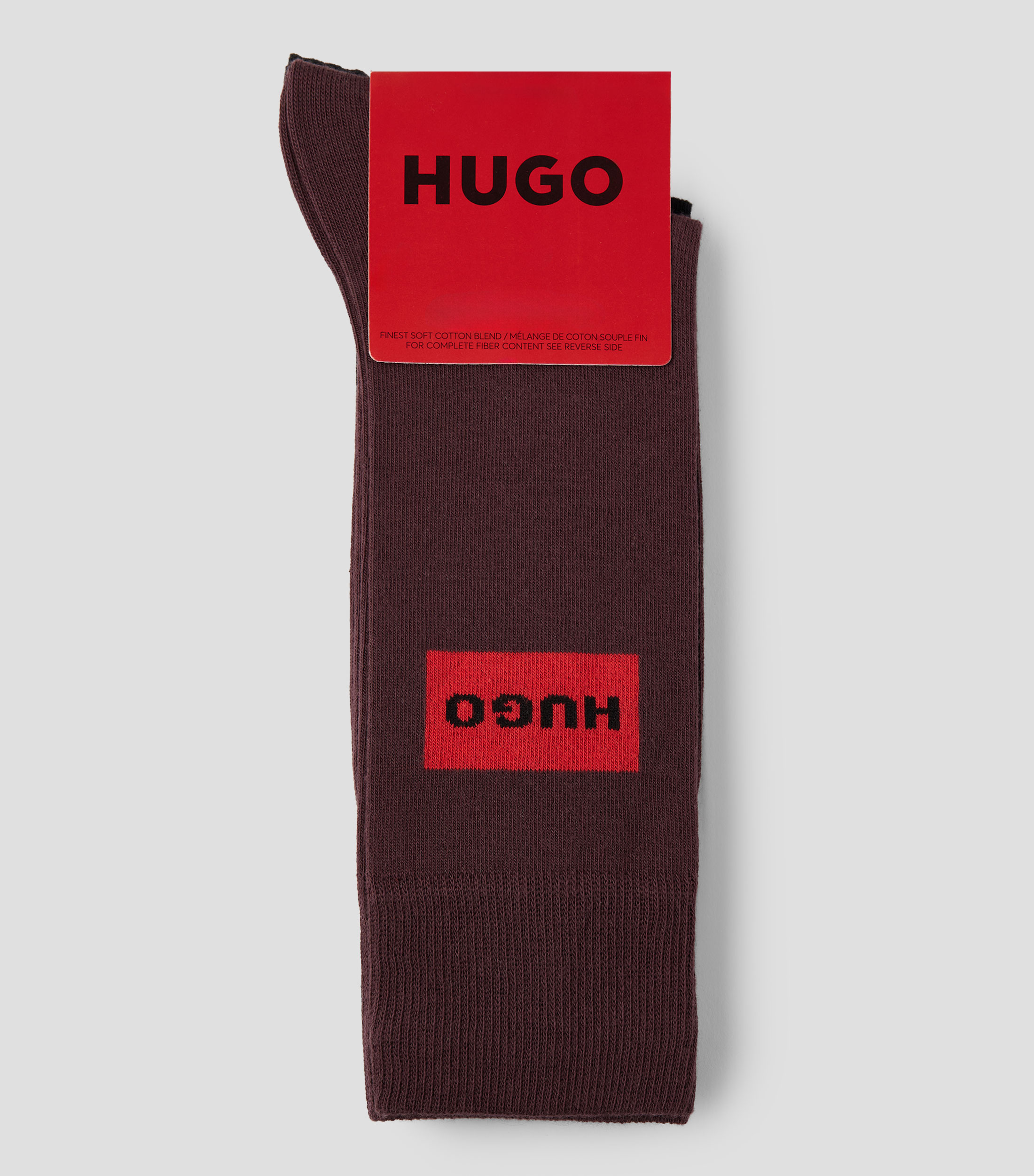 Set de dos pares de calcetines de largo estándar con etiqueta con logo Hombre