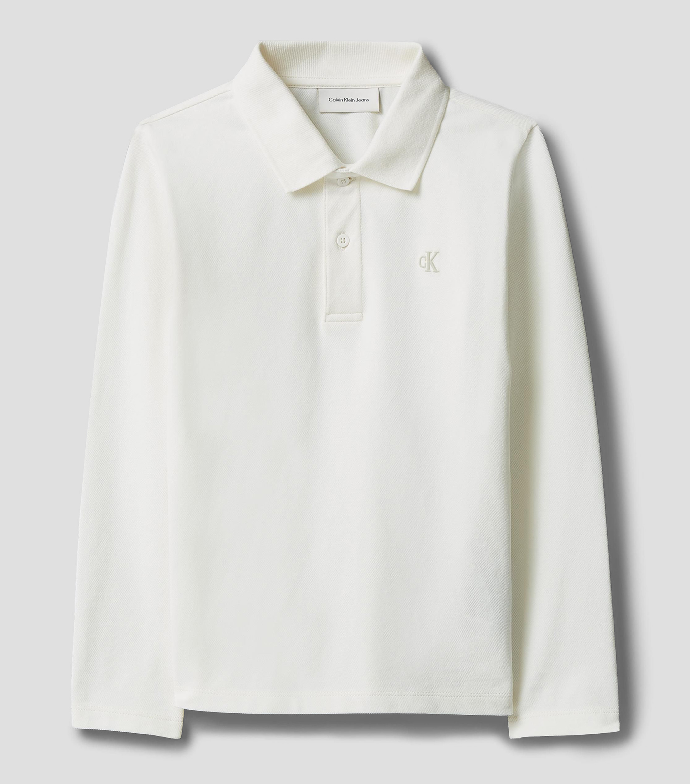 Playera tipo polo manga larga lisa Niño
