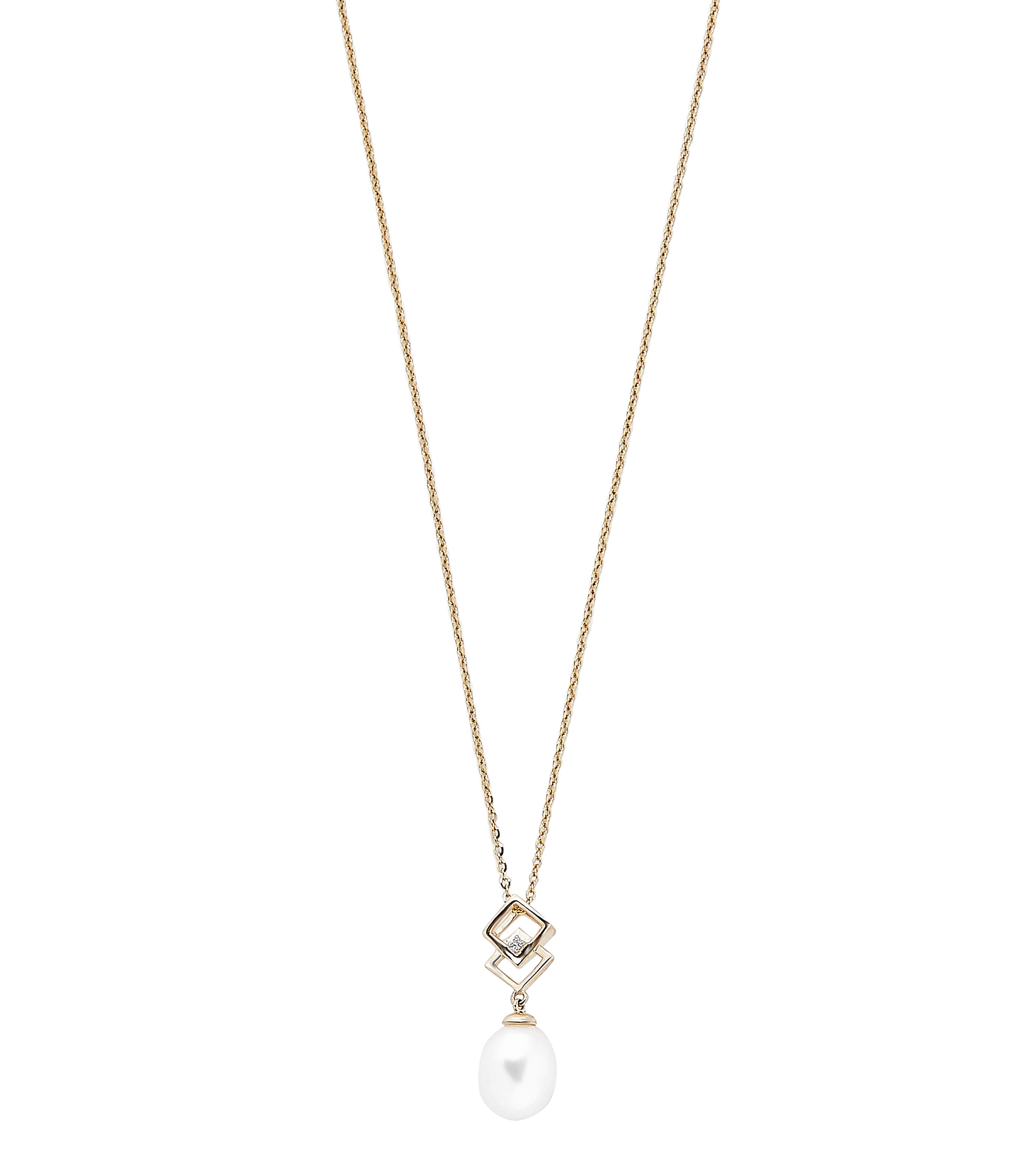 Dije de perlas con cadena en oro amarillo de 14 kilates Mujer