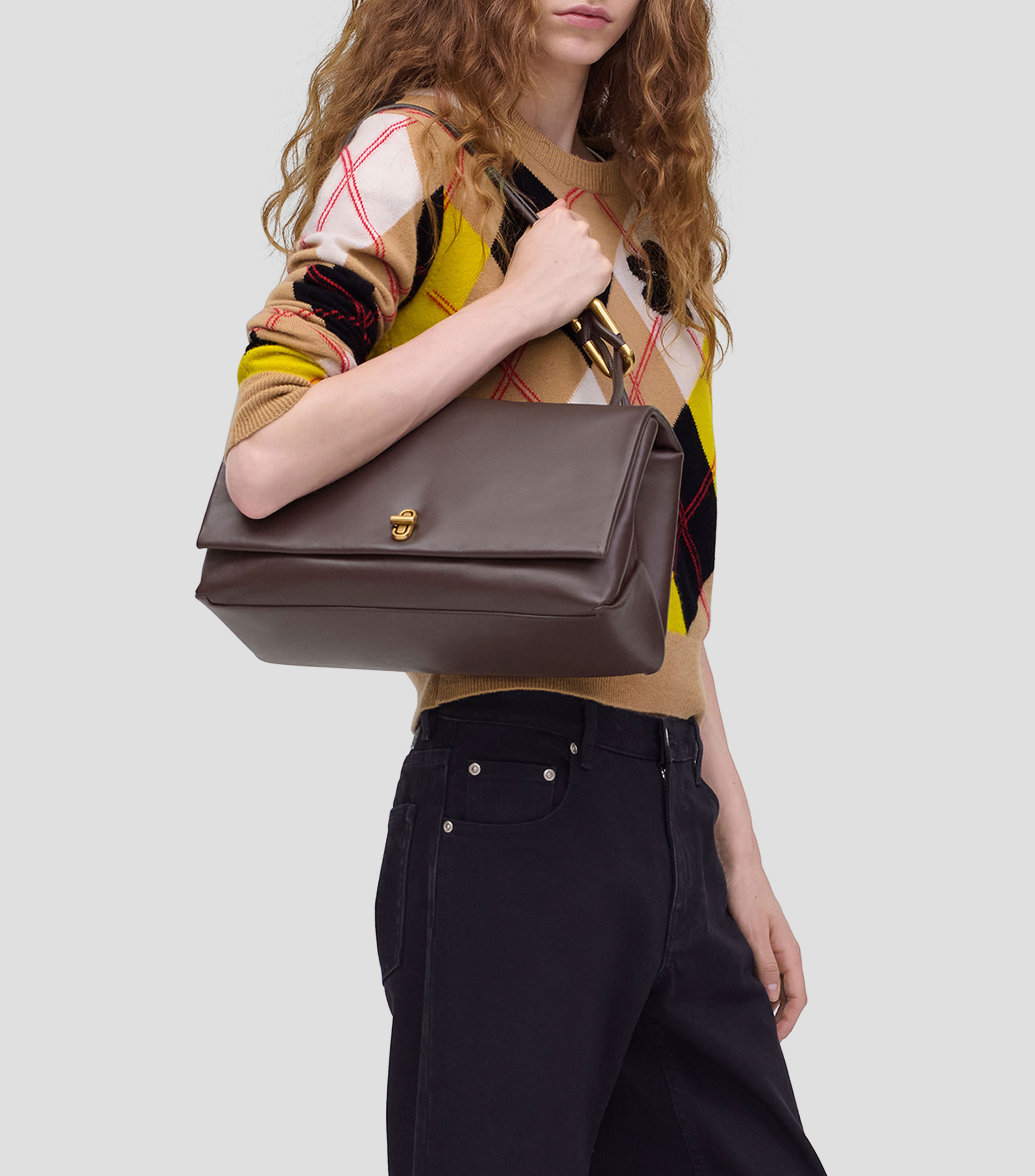 Bolsa shoulder en piel lisa Mujer