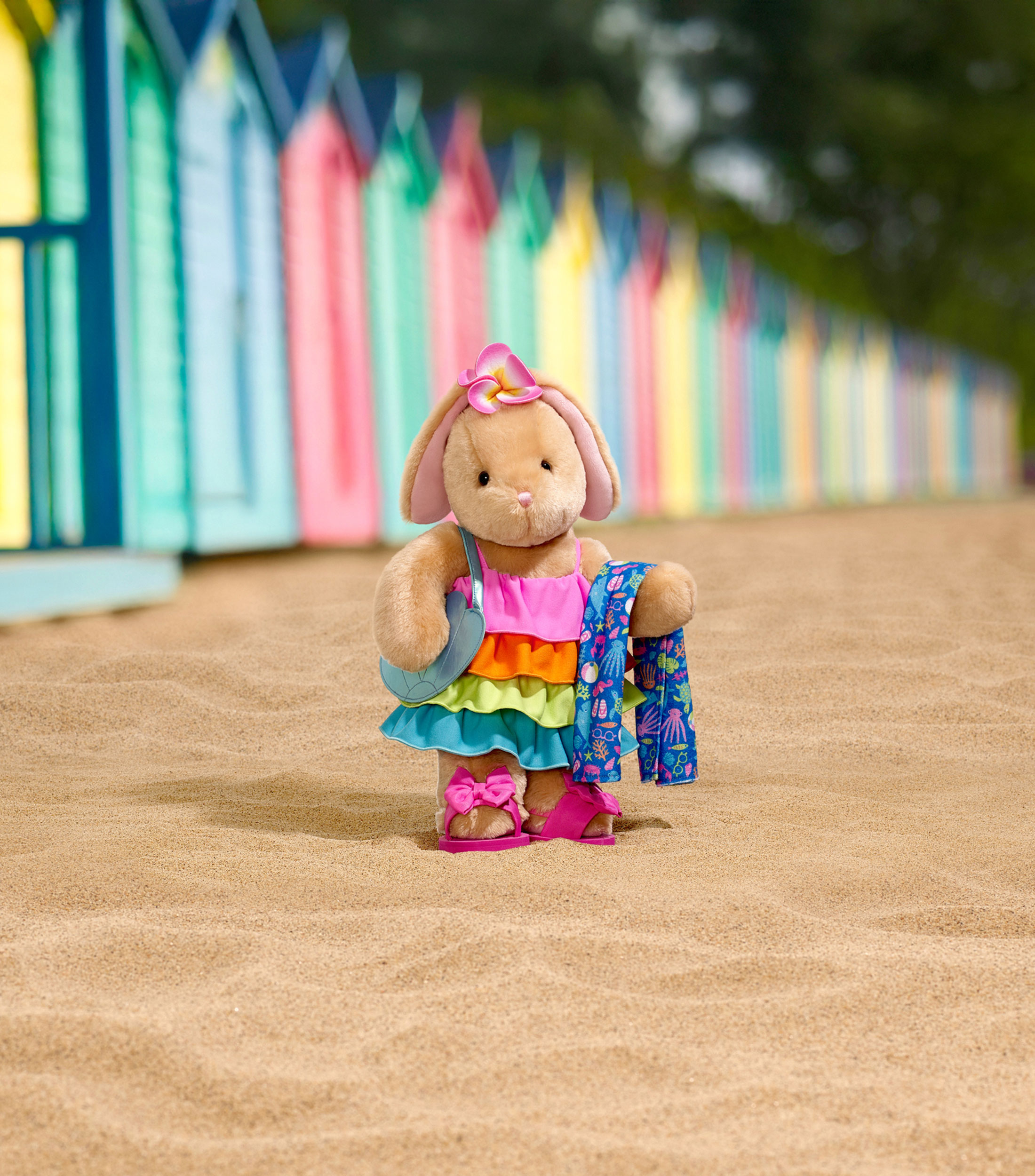 Set de bolso y toalla de playa para muñeco de peluche