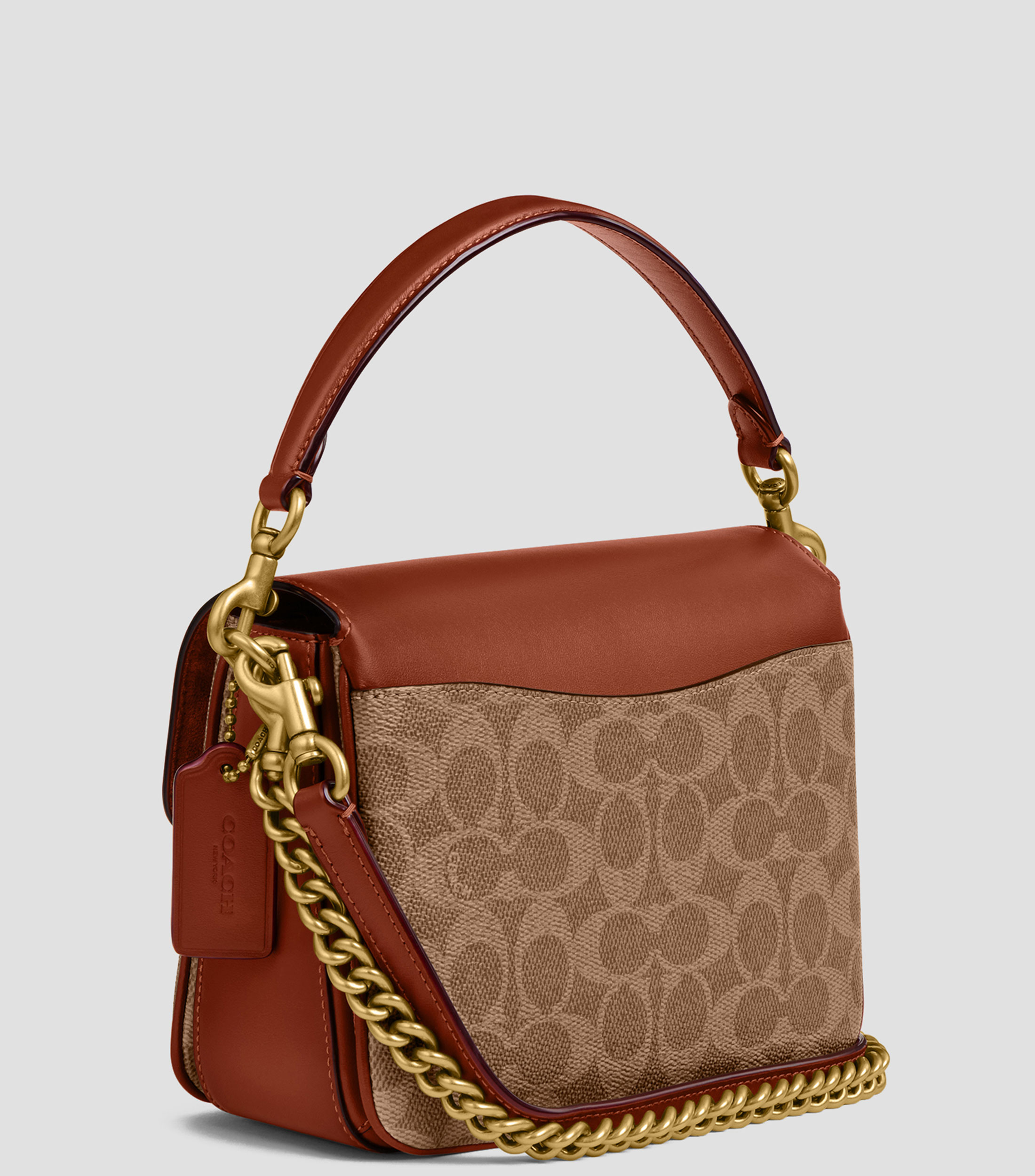 Bolsa crossbody Cassie 19 cafe estampada Mujer
