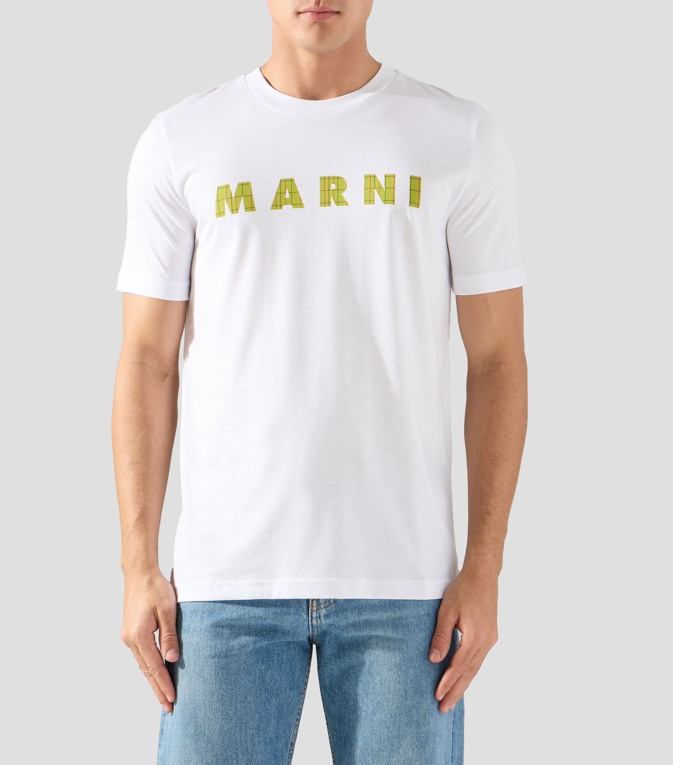 Playera de cuello redondo con manga corta estampada Hombre
