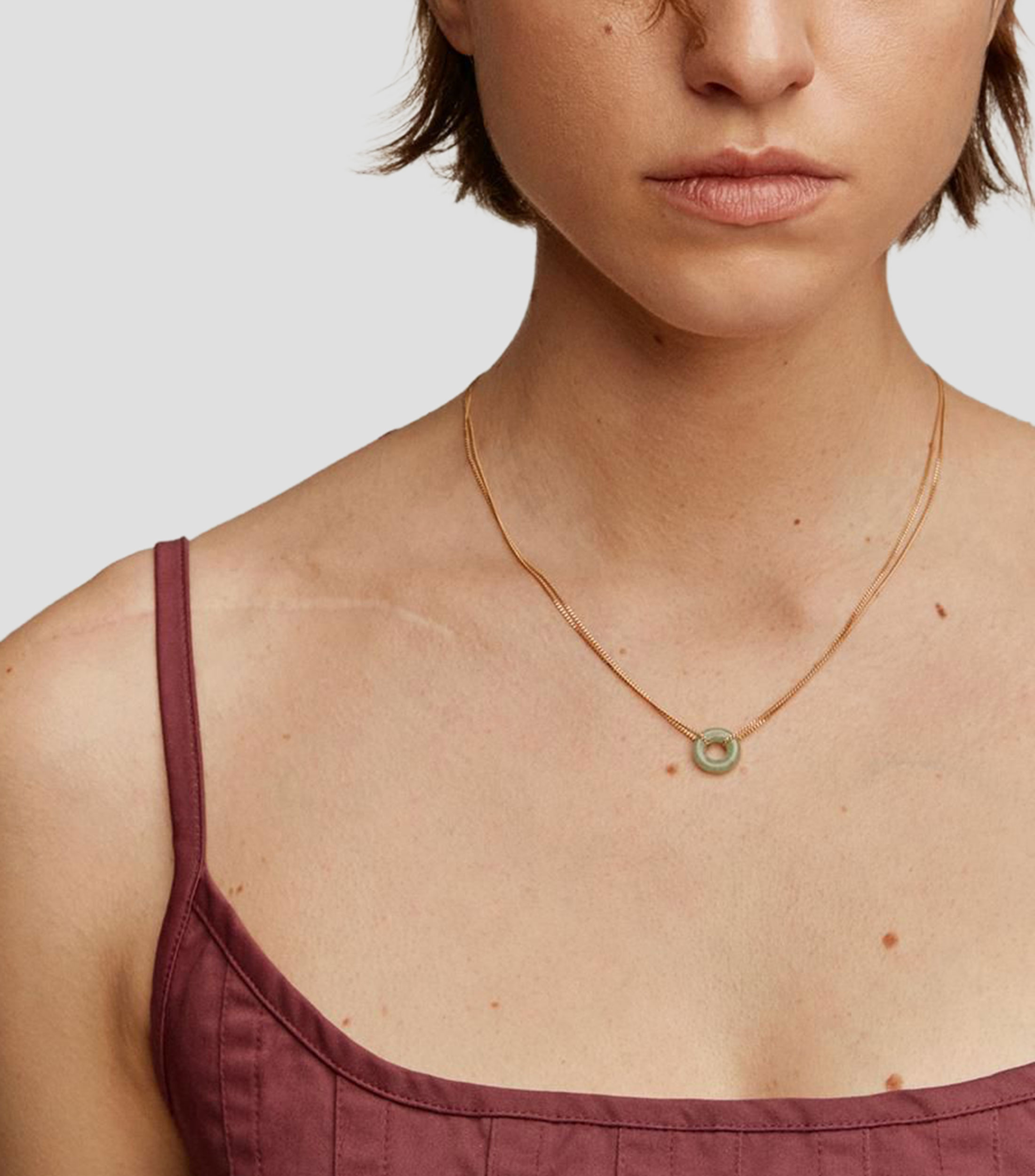 Collar em plata .925 con aventurina Mujer