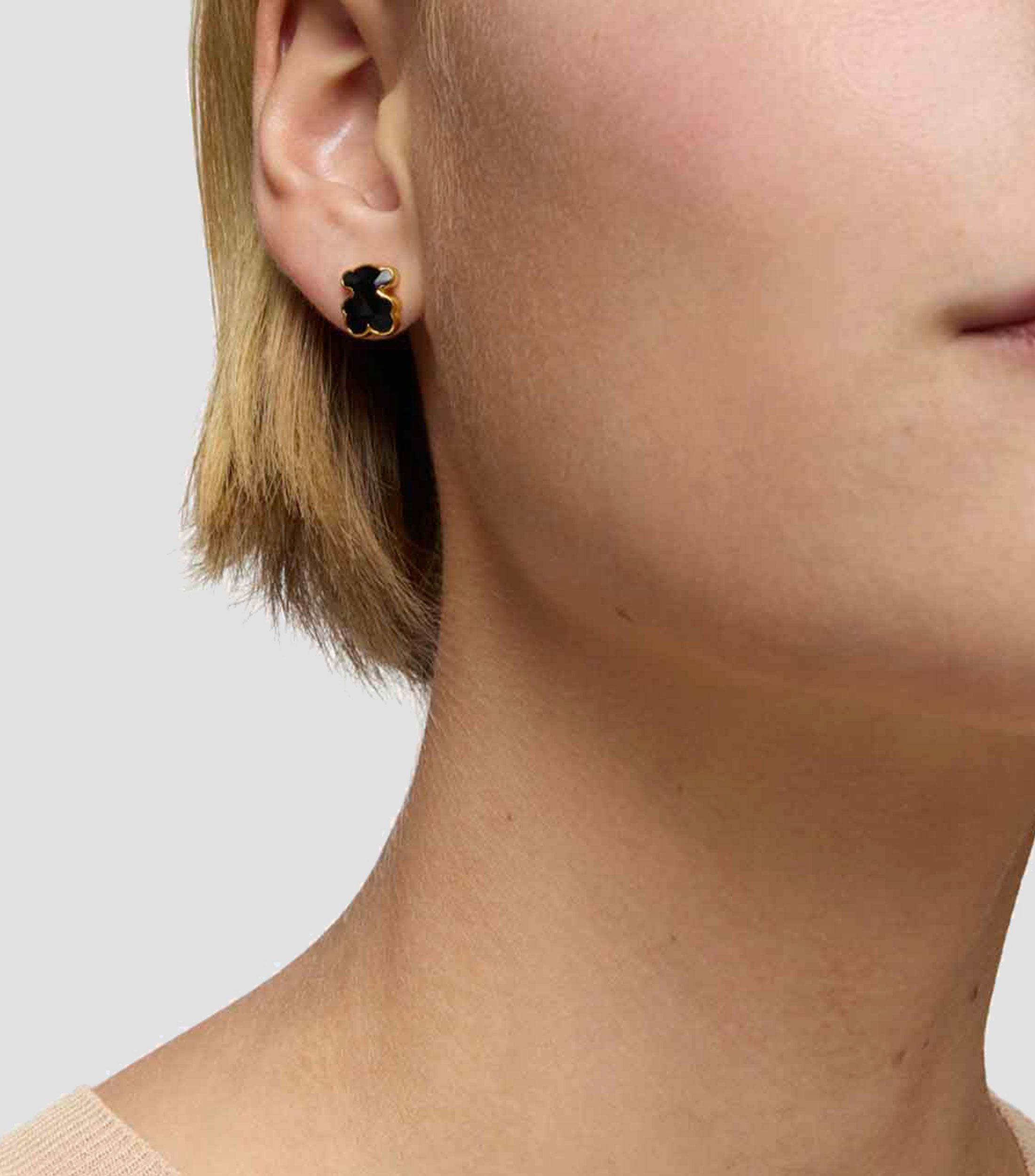 Aretes en plata .925 Icon Color con onix Mujer