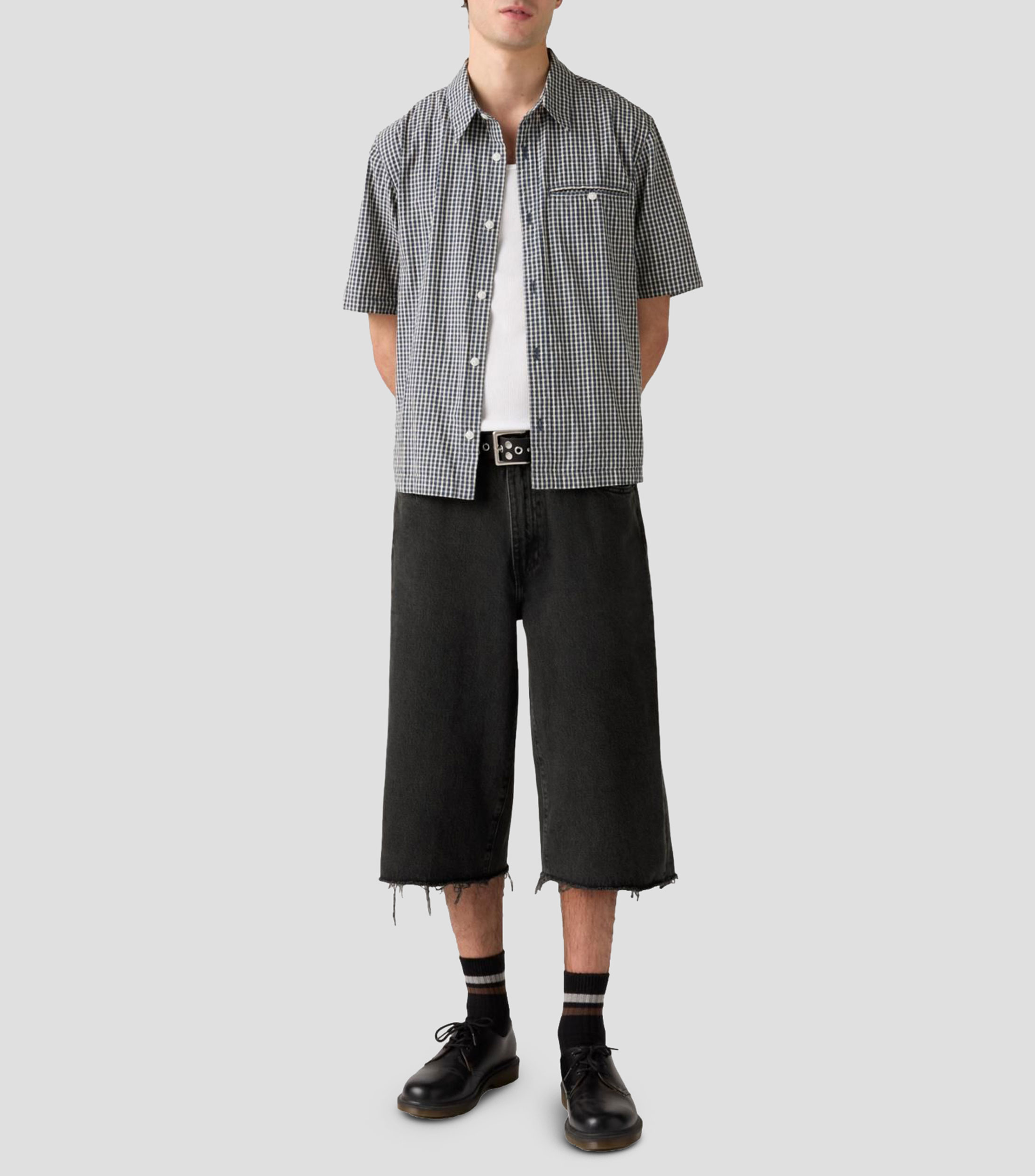 Bermuda relaxed diseño sólido Hombre