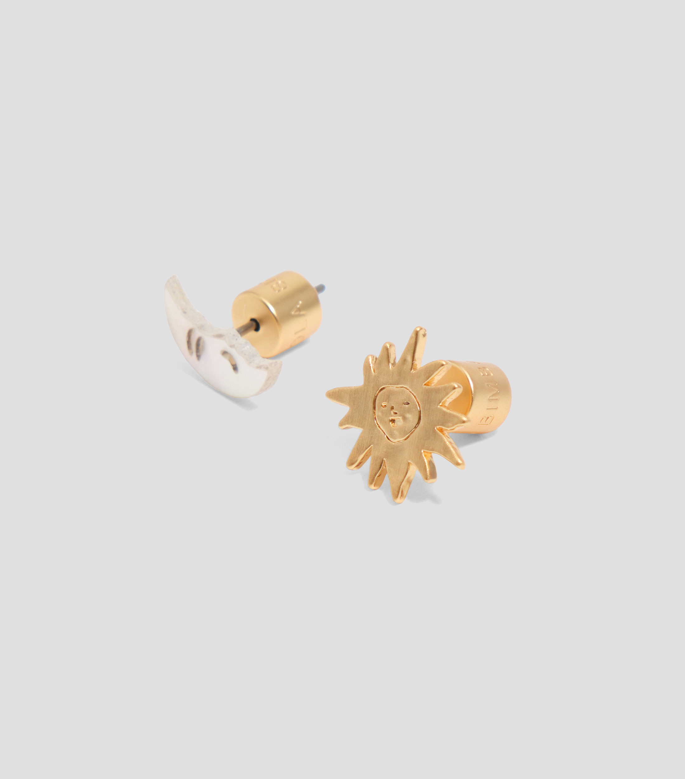 Aretes de sol y luna Mujer