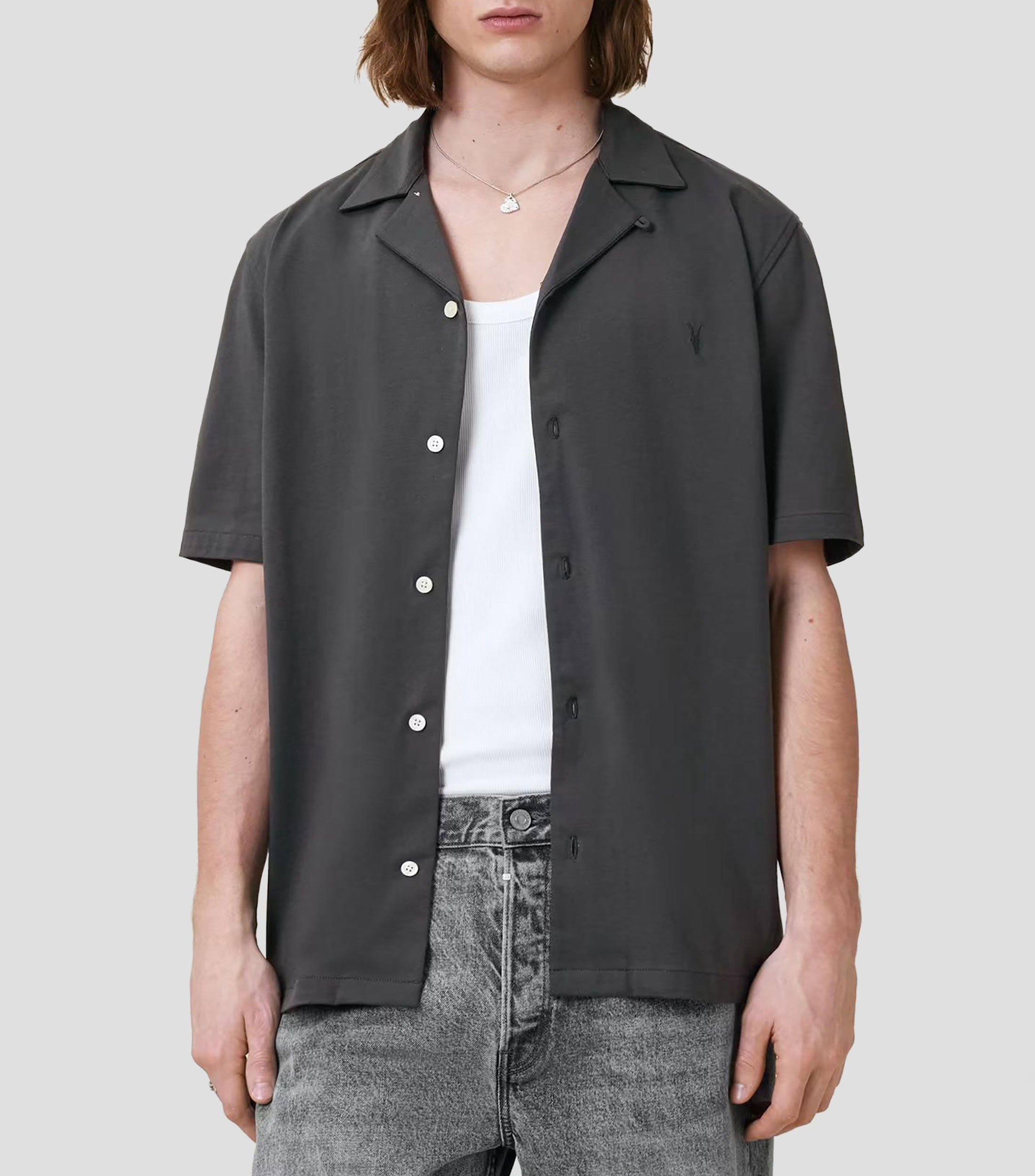 Camisa Hudson lisa manga corta Hombre