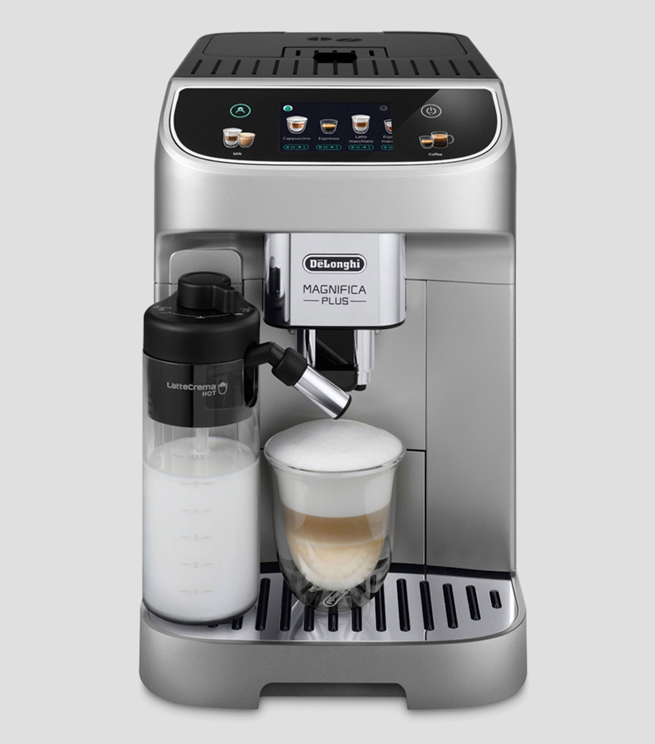 Cafetera automática Magnifica Plus para 10 tazas en acero inoxidable