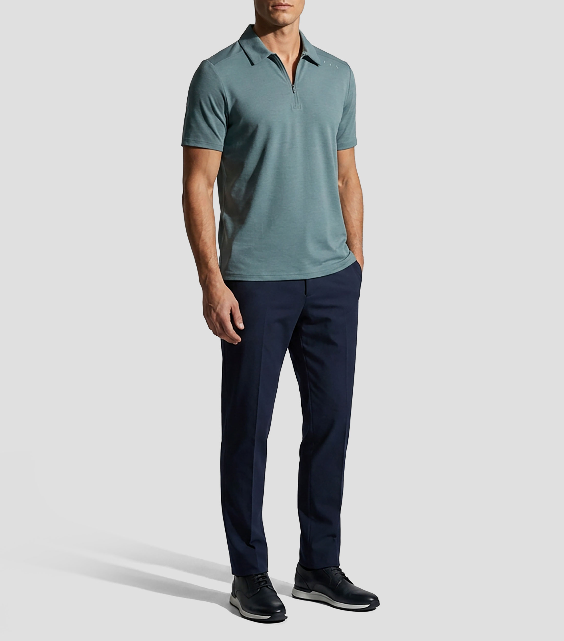 Playera tipo polo manga corta lisa Hombre