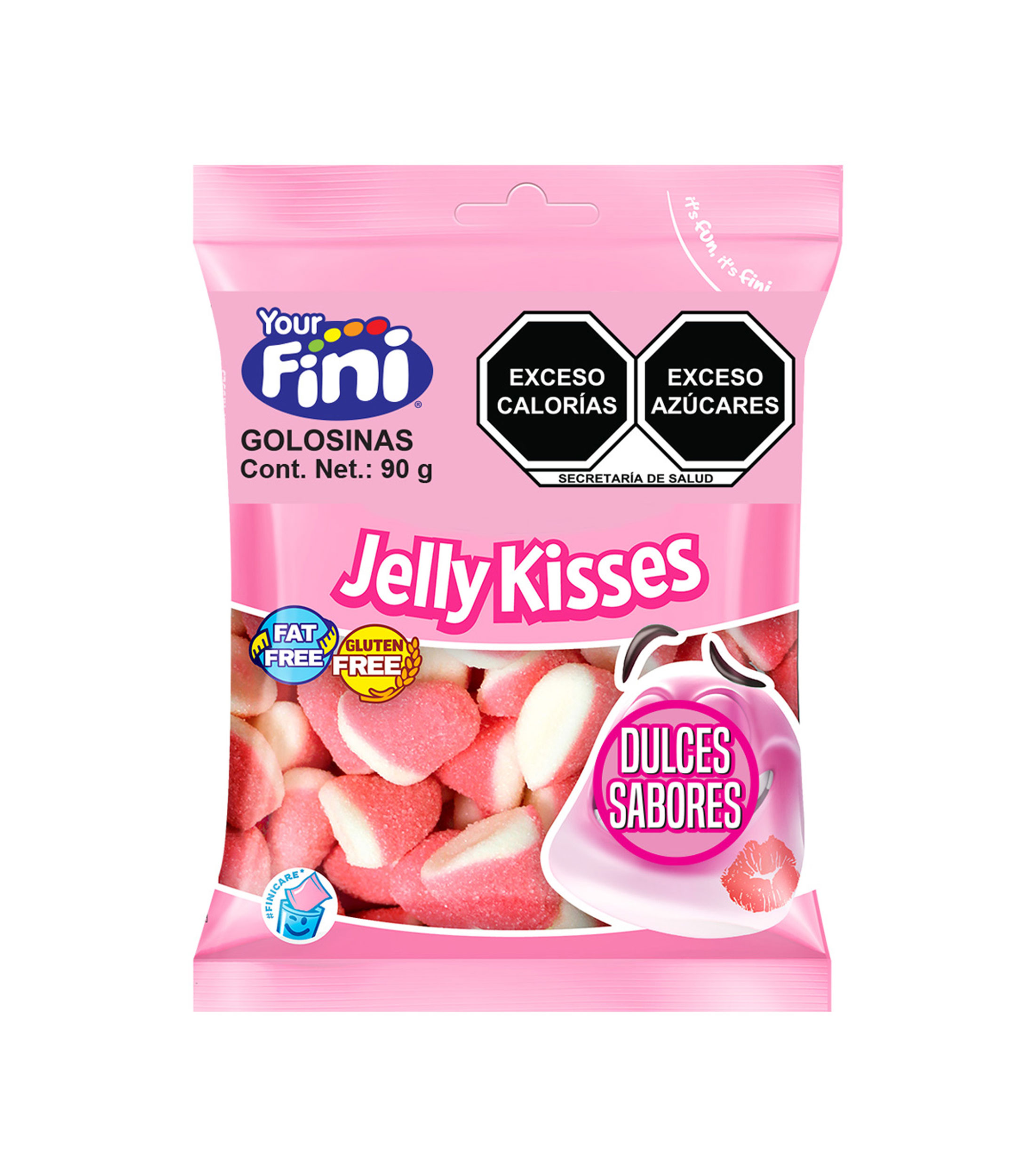 FINI BOLSA BESOS FRESA 90 GR C12
