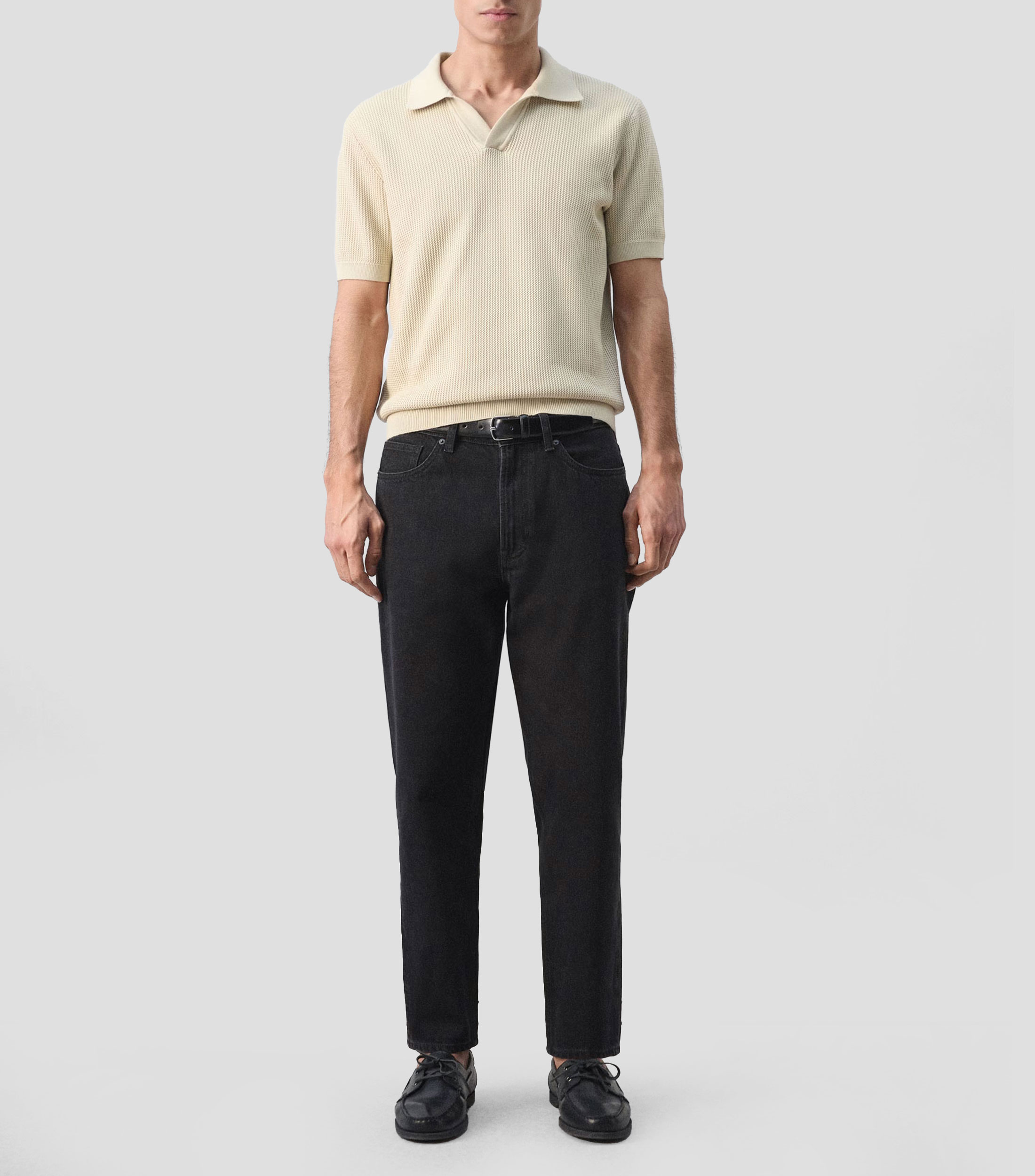 Playera tipo polo manga corta lisa Hombre