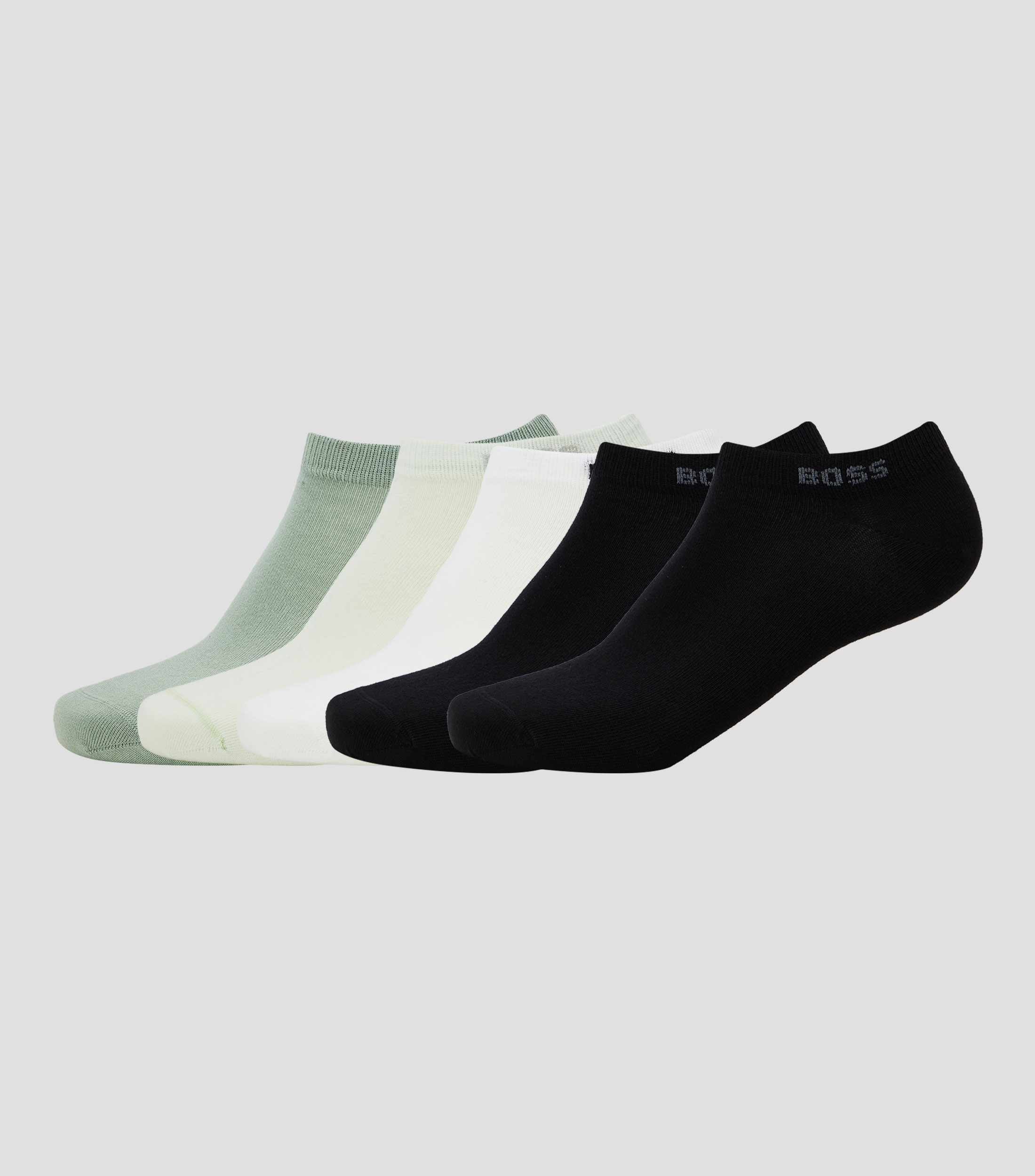 Set de cinco pares de calcetines tobilleros en mezcla de algodón con la marca Hombre