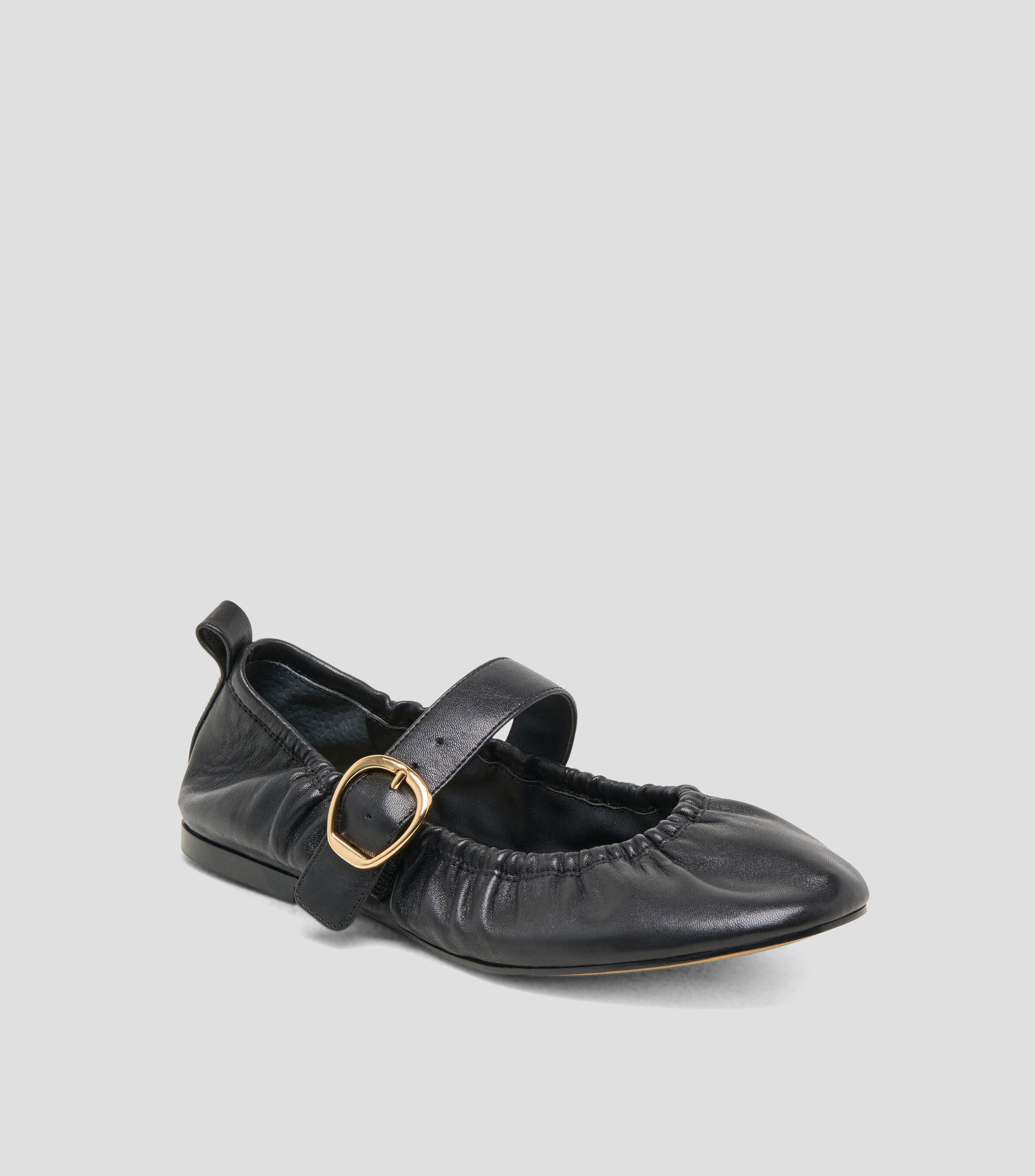 Flats Caely en piel con hebilla Mujer