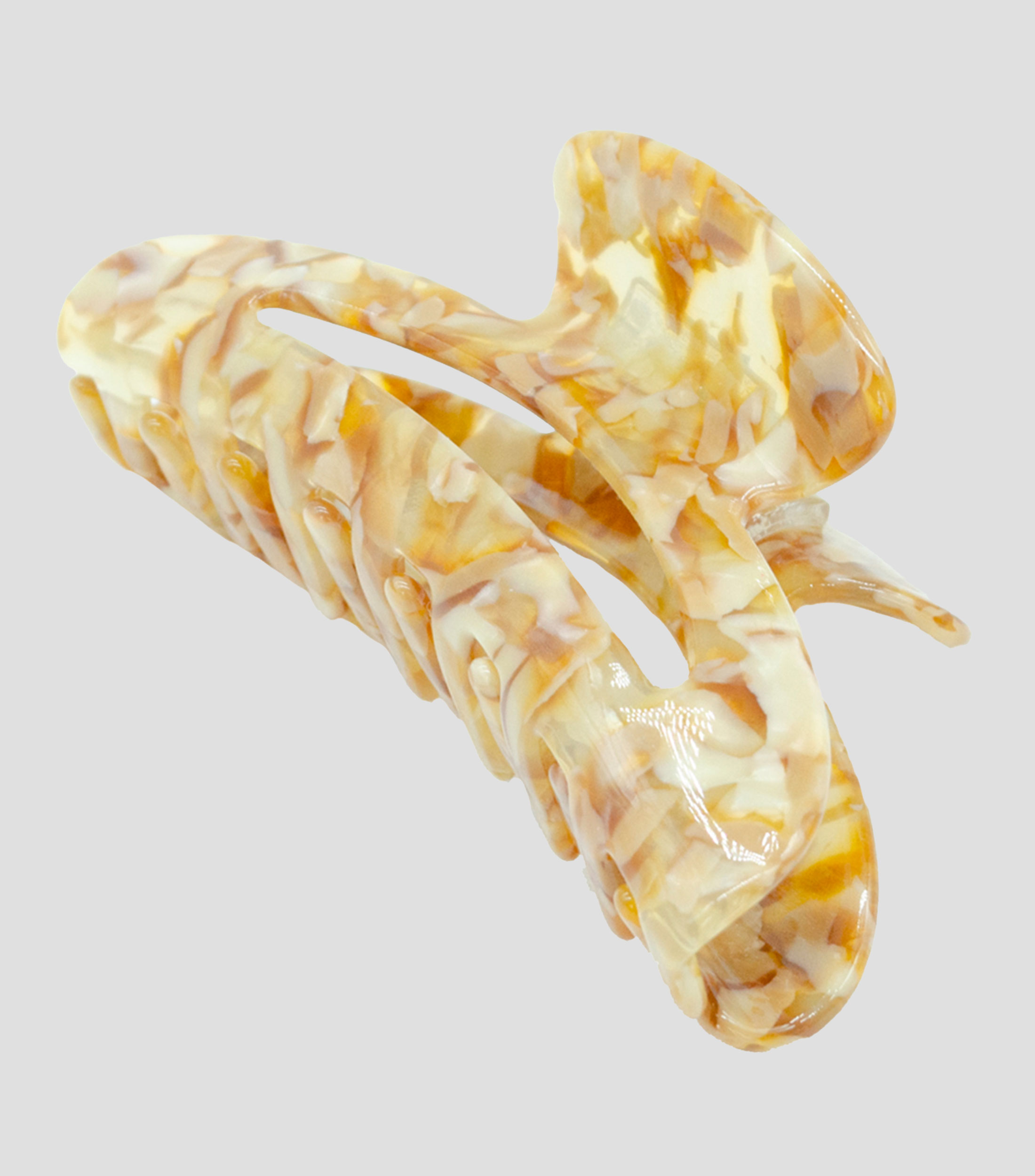 Pinza para cabello grande concha marrón Mujer
